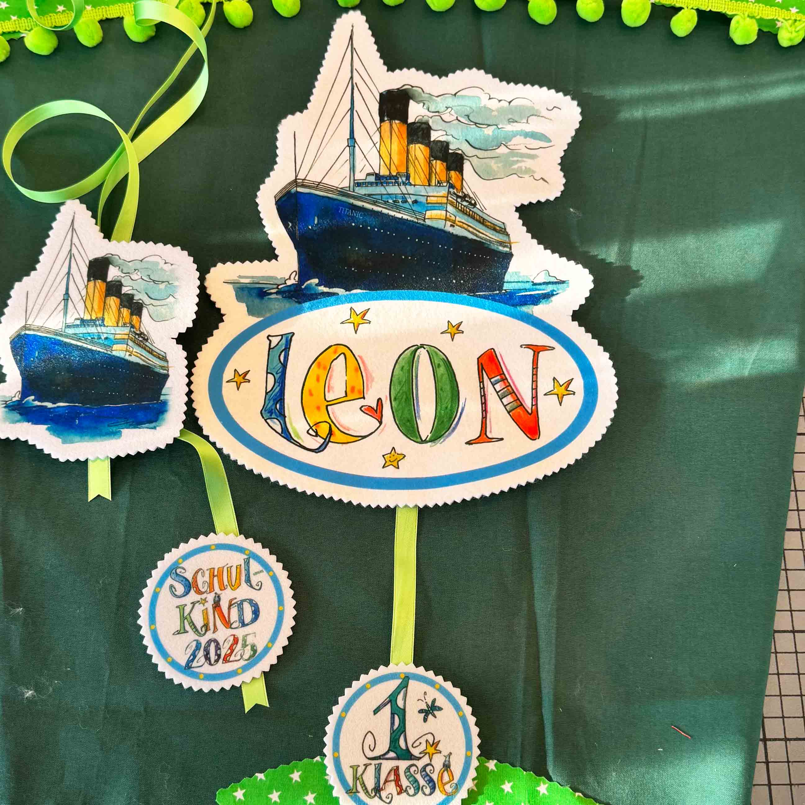 Aufnäher Set Titanic, Schultüte