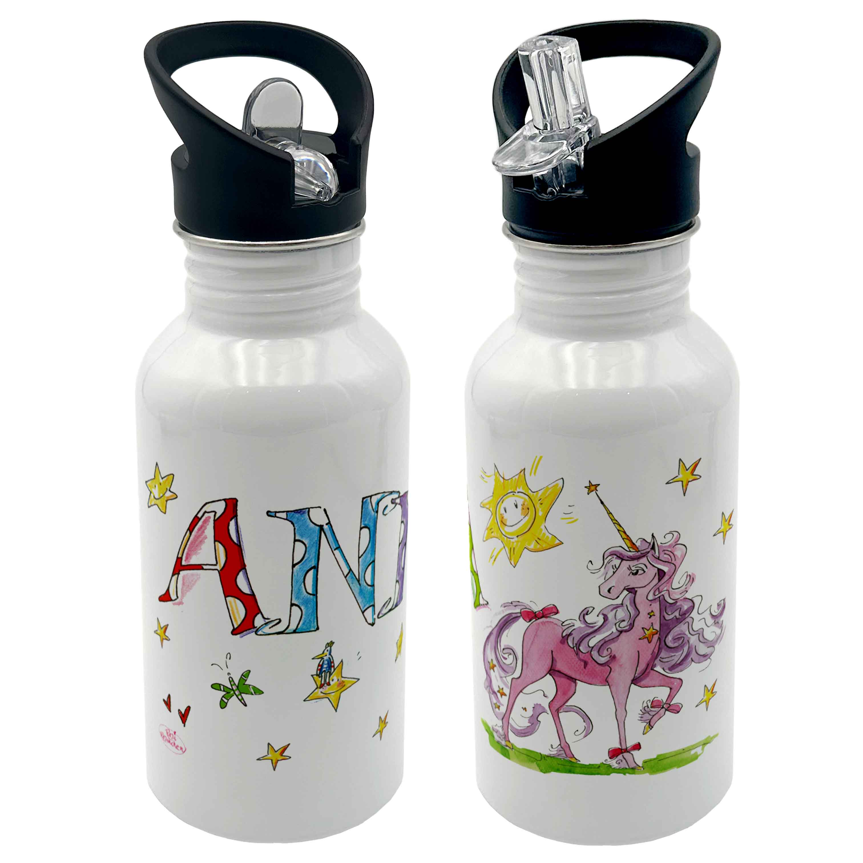 Edelstahl Trinkflasche - Einhorn rosa