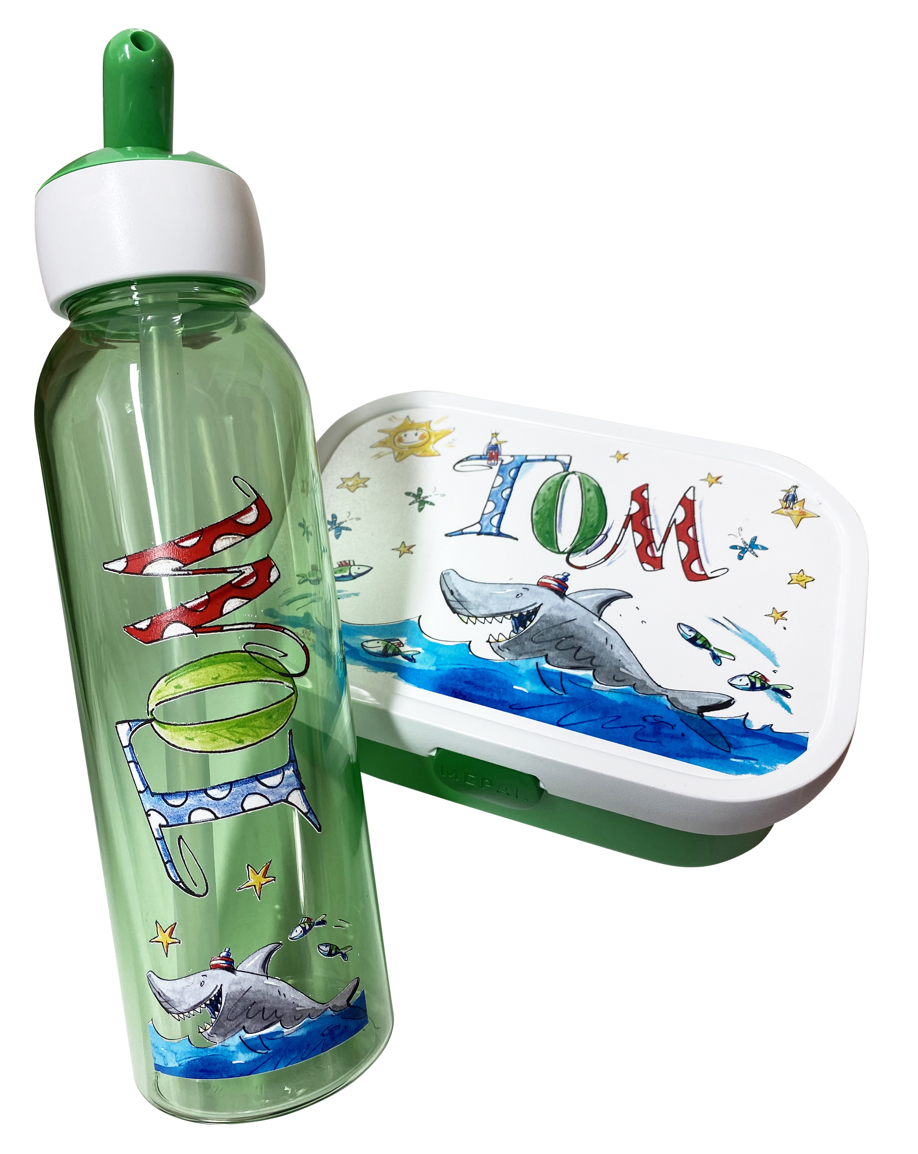 Set Hai, Brotdose  M1 + Wassertrinkflasche