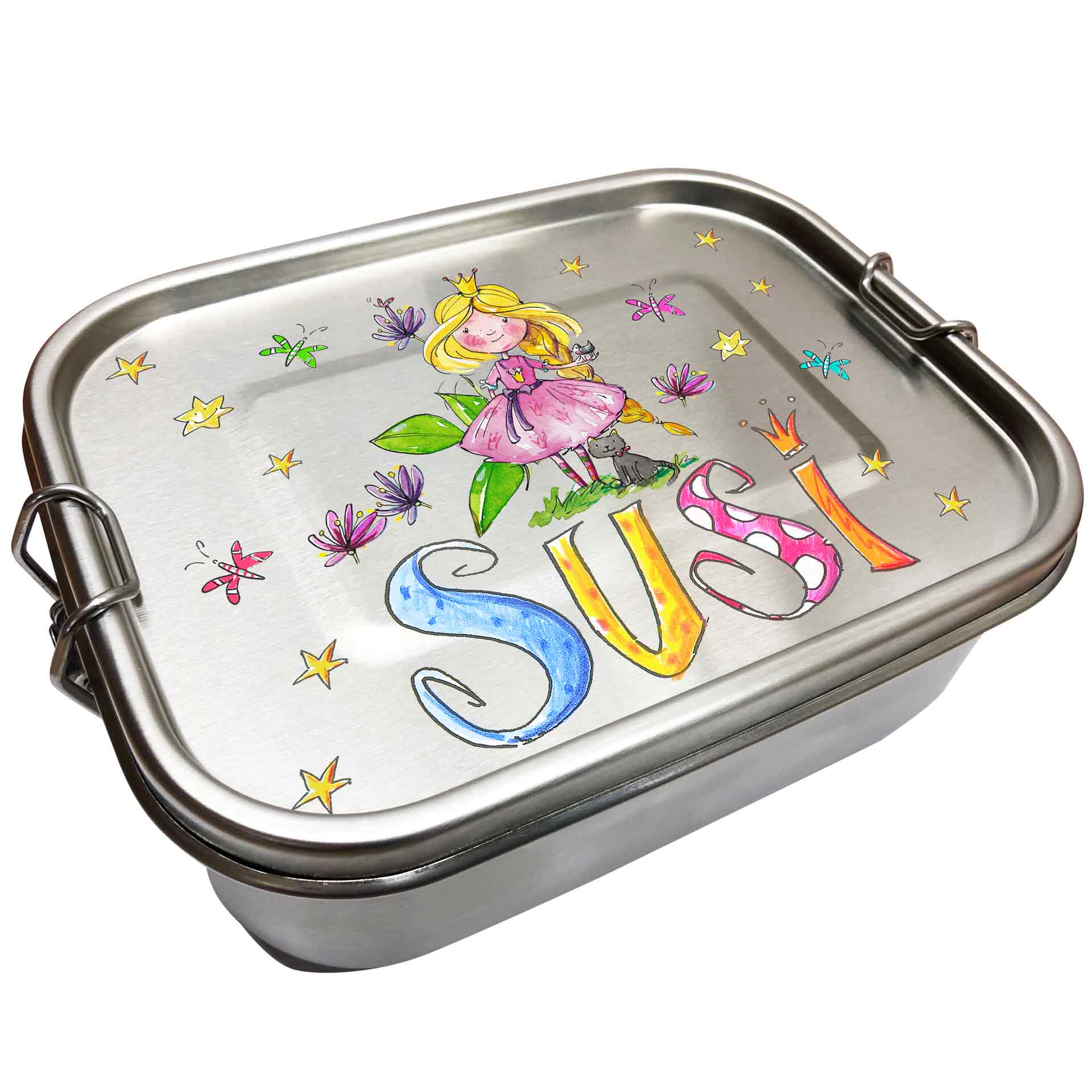 Edelstahl Brotdose - Prinzessin