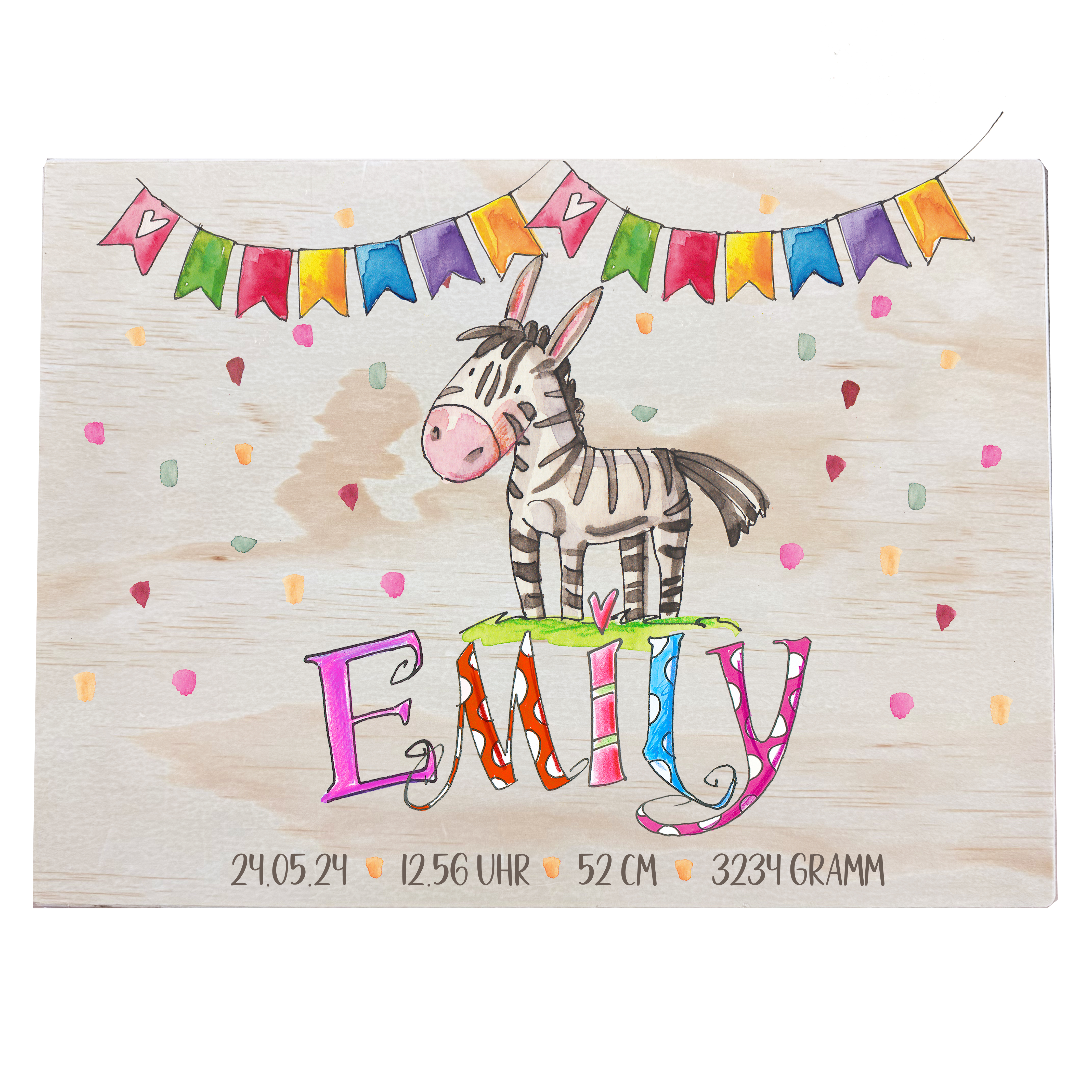 Erinnerungsbox Holz, Geschenk zur Geburt