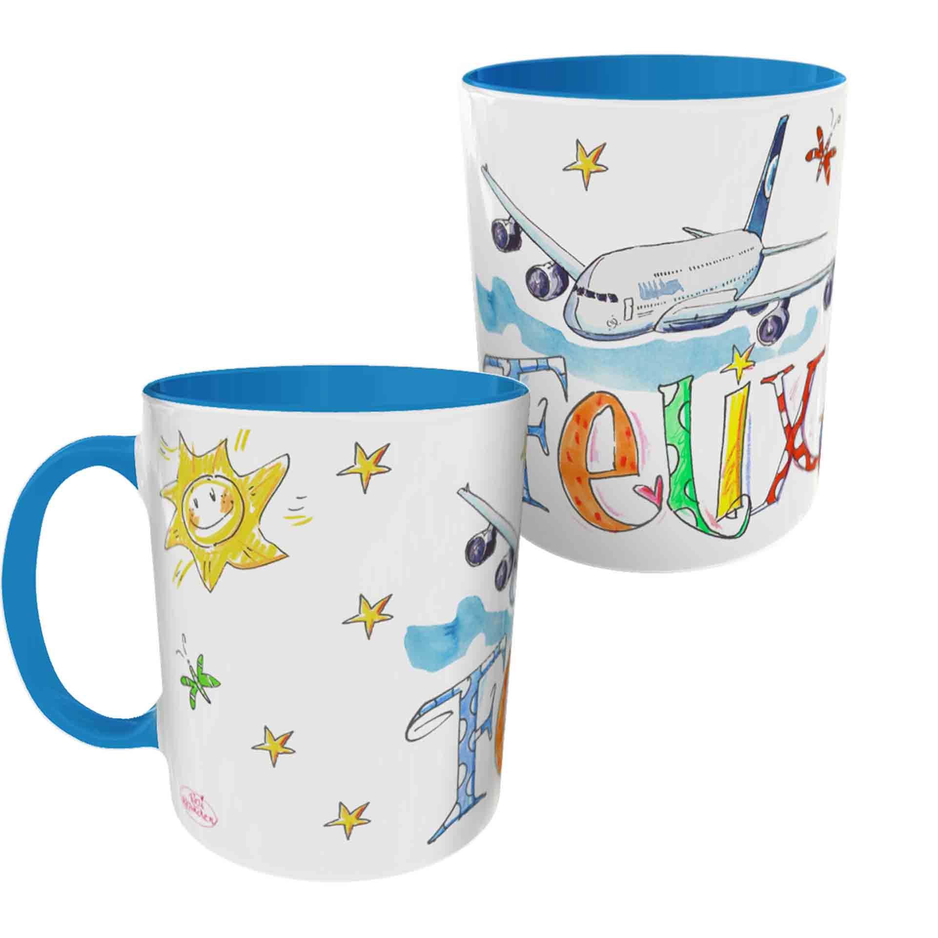 Tasse Airbus, Keramik , Tasse mit Namen, RosiRosinchen