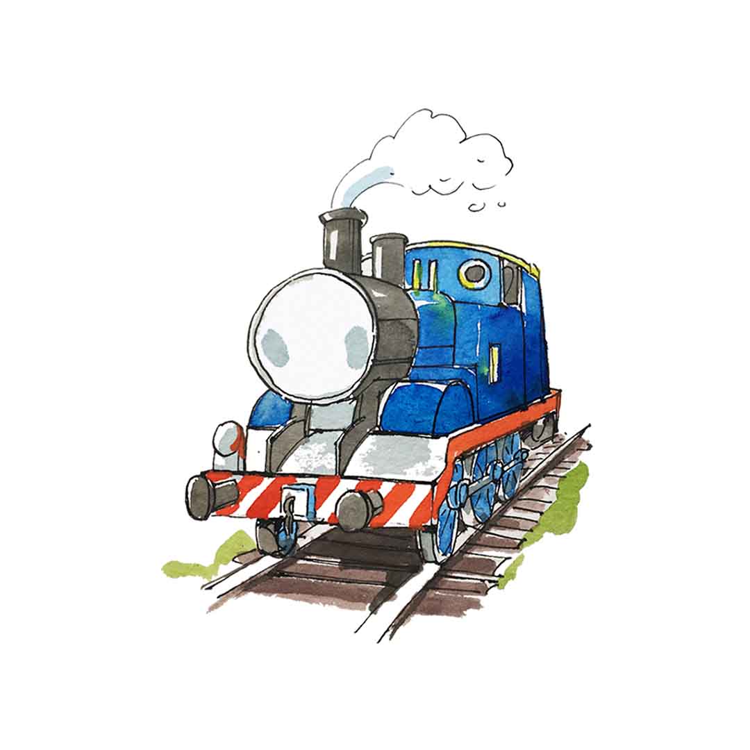 Lokomotive blau