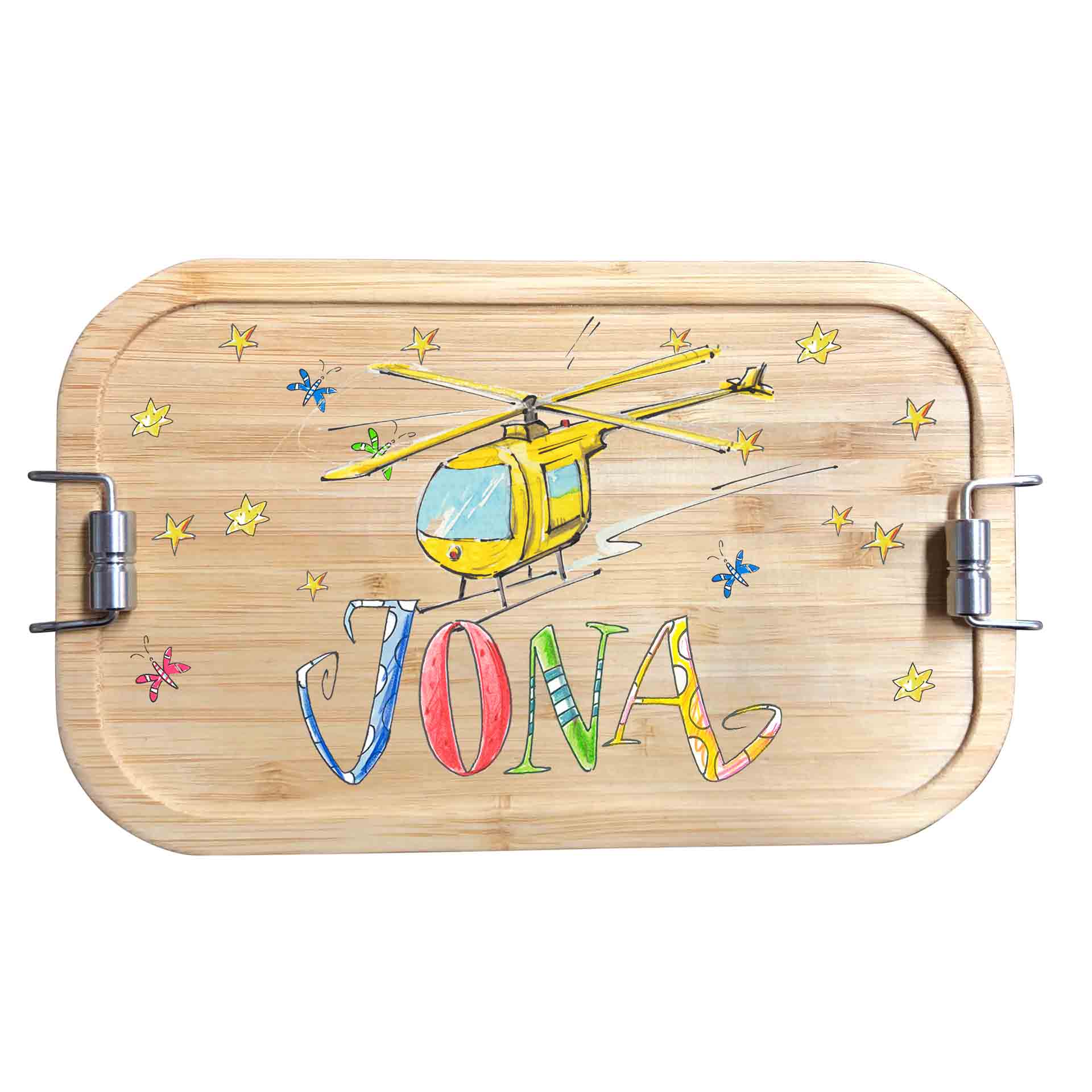 Bambus Brotdose - Hubschrauber