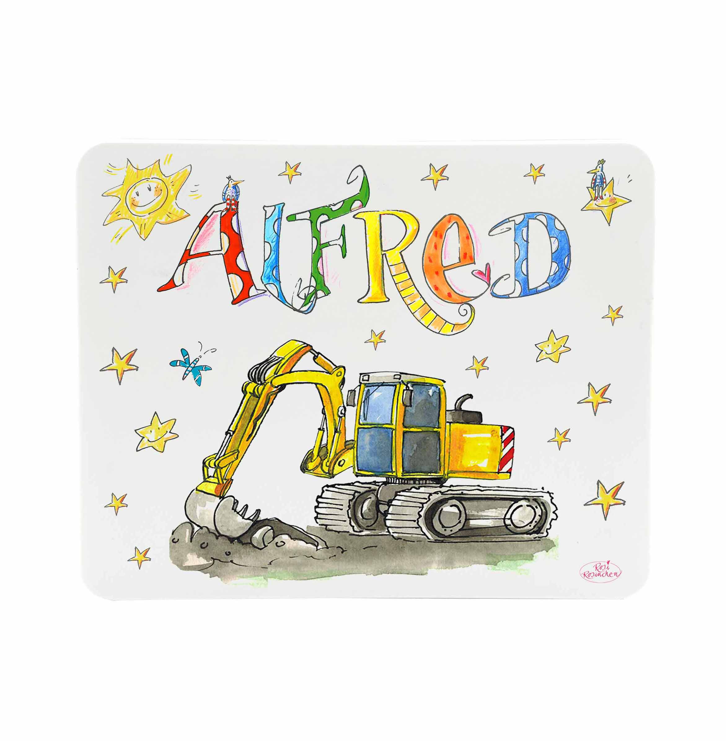 Frühstücksbrettchen Bagger
