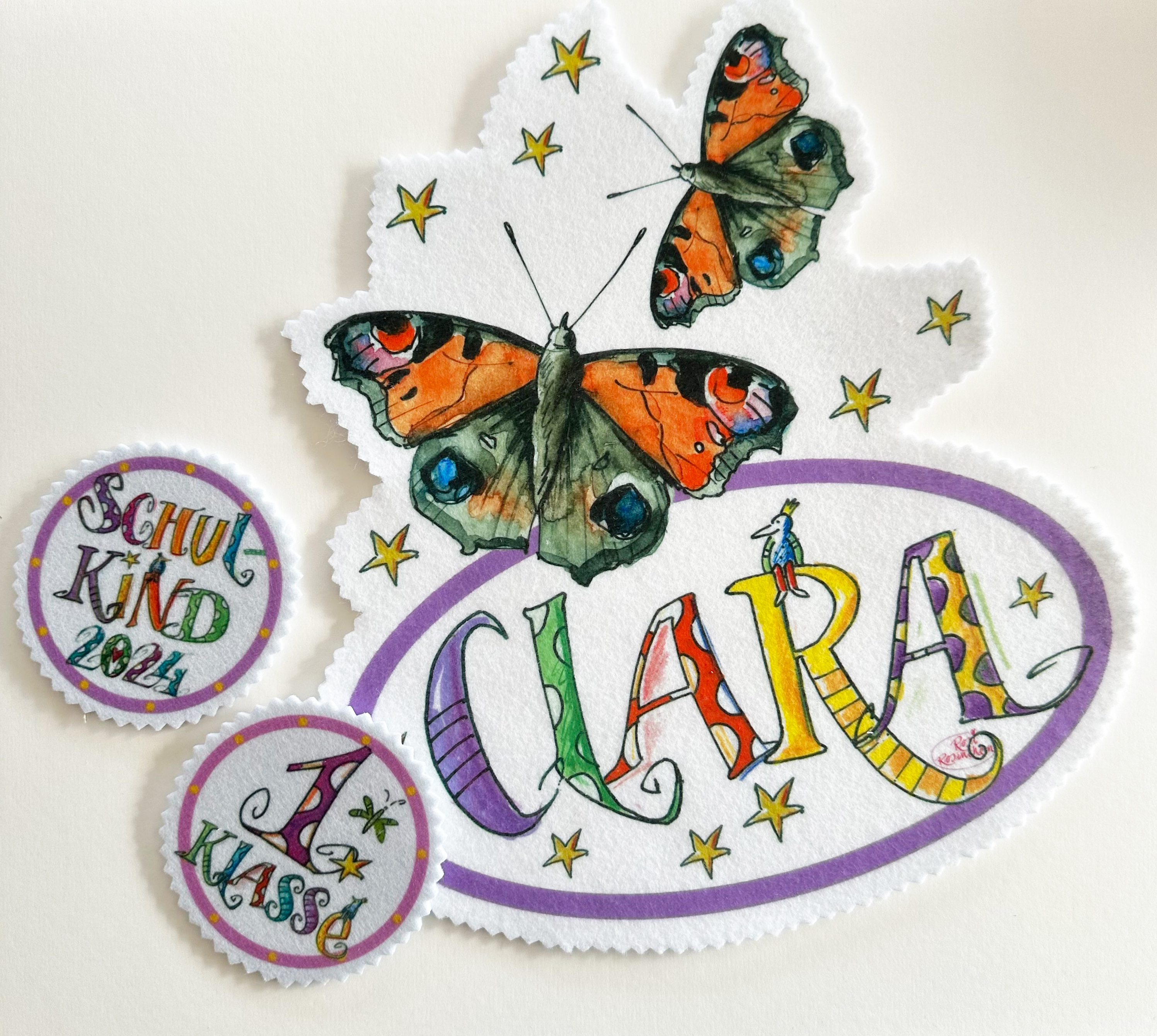 Aufnäherset Schultüte, Schmetterlinge2