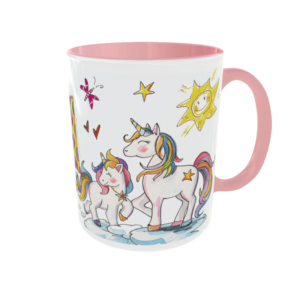 Tasse Einhörner, Keramik, Tasse mit Namen, RosiRosinchen