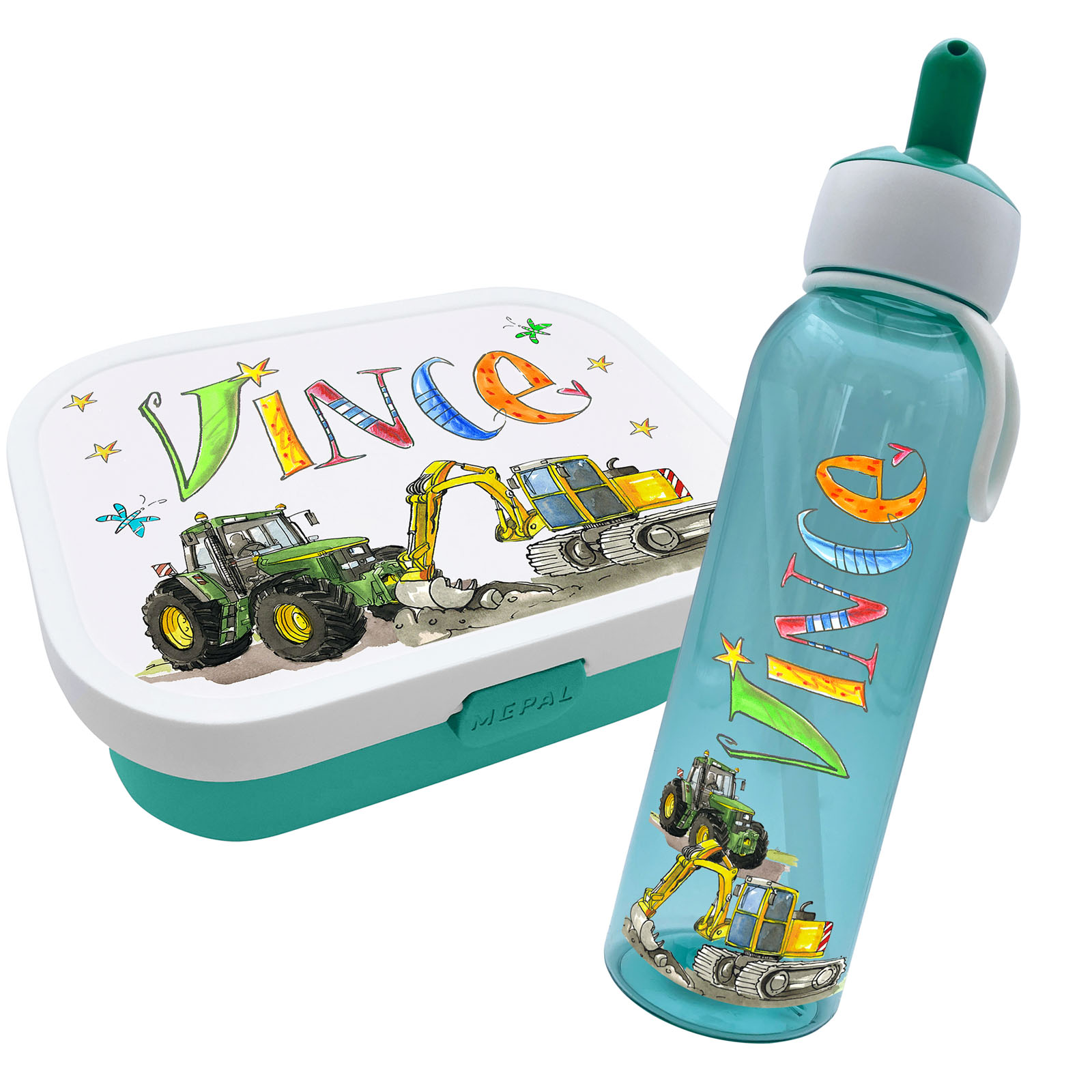 Set Trecker + Bagger, Brotdose  M1 + Wassertrinkflasche