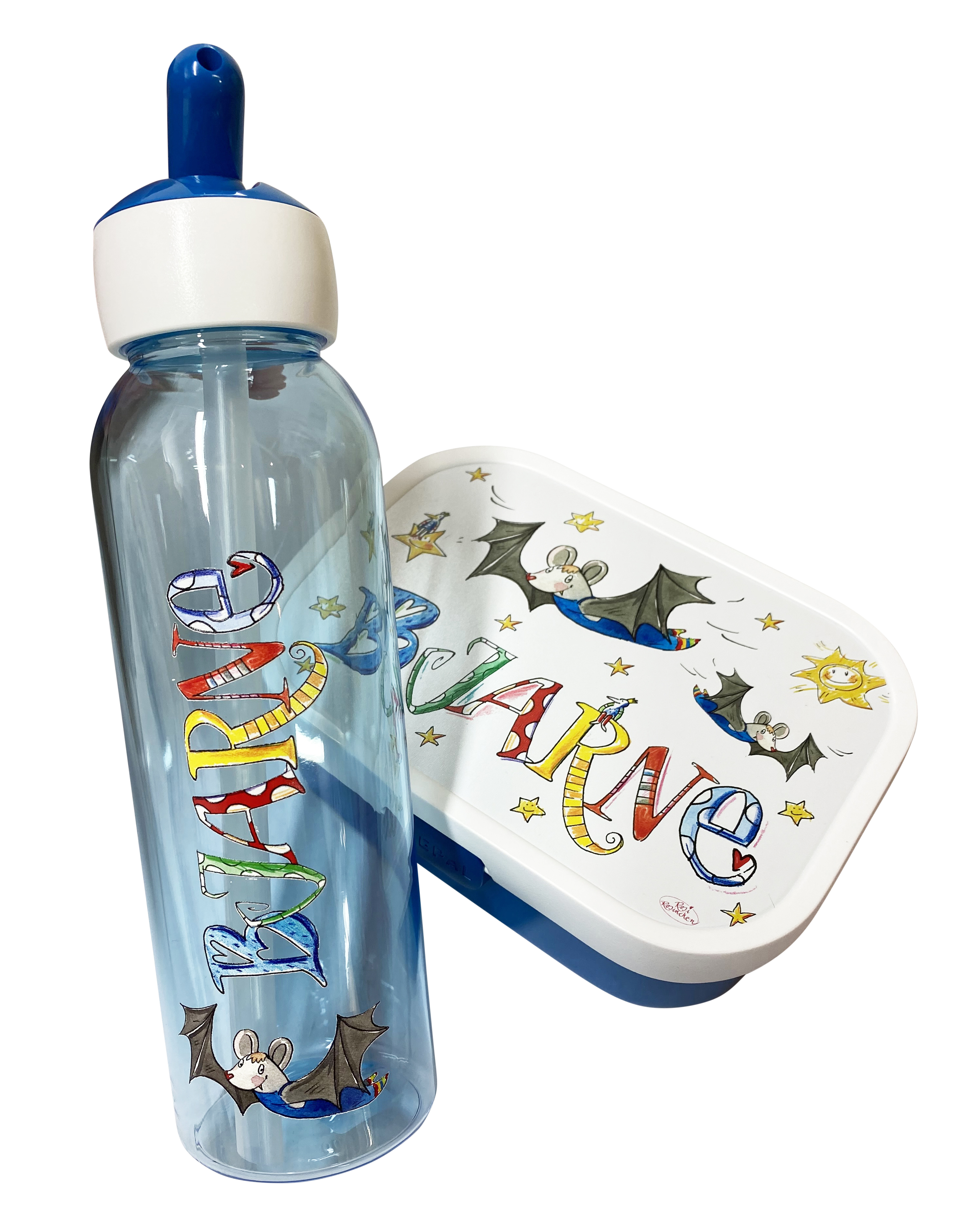 Set Fledermaus 1, Brotdose  M1 + Wassertrinkflasche