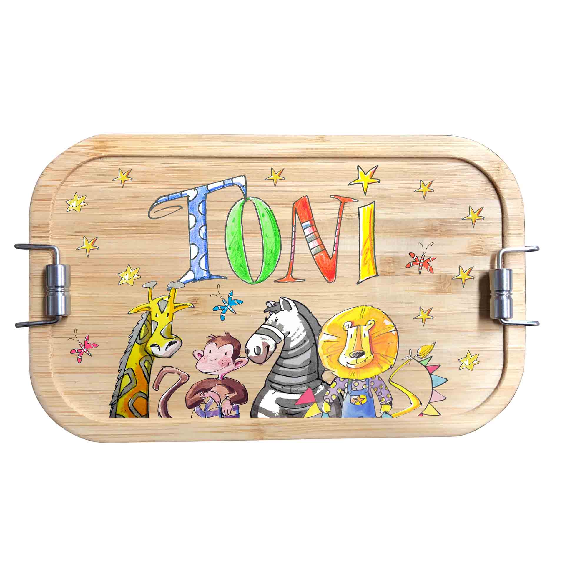 Bambus Brotdose - Zootiere Dschungel