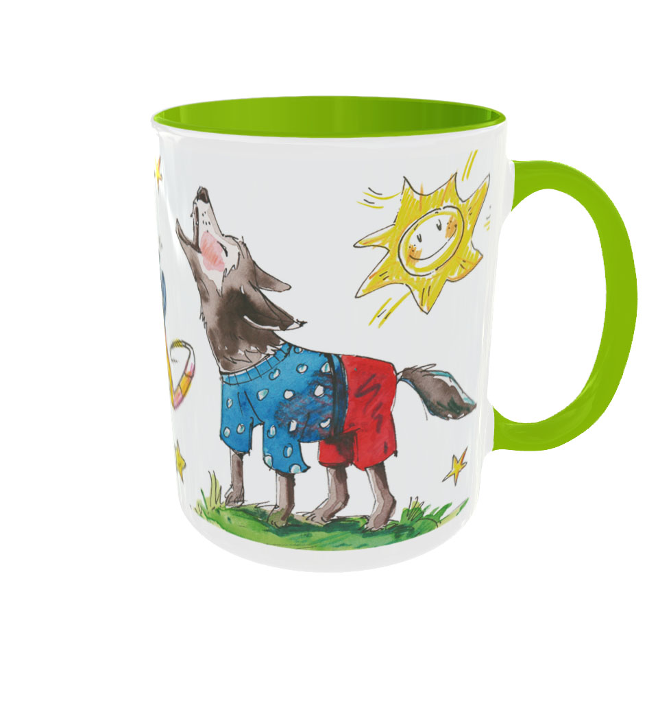 Tasse Wolf, Keramik, Tasse mit Namen, RosiRosinchen