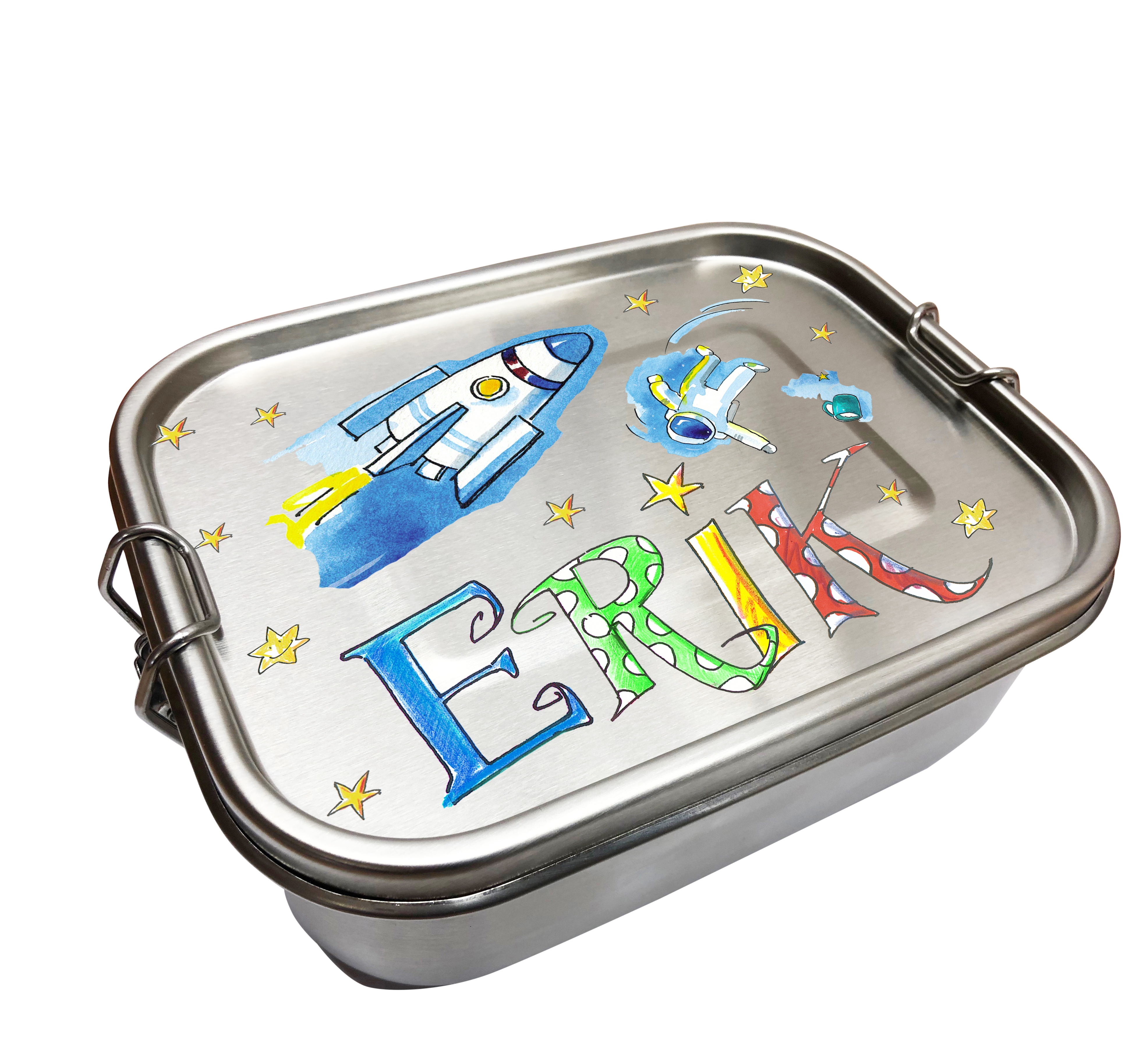 Edelstahl Brotdose - Rakete