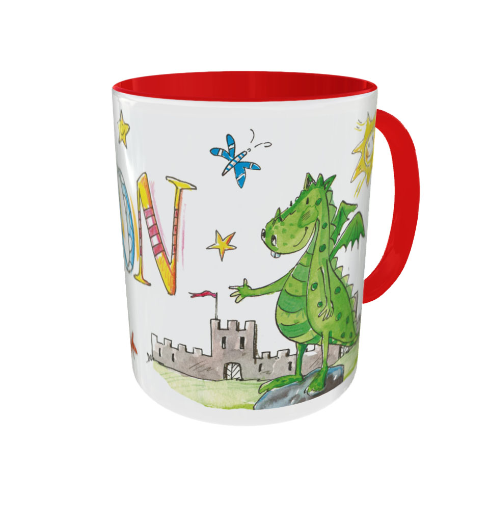 Tasse Drache, Keramik, Tasse mit Namen, RosiRosinchen