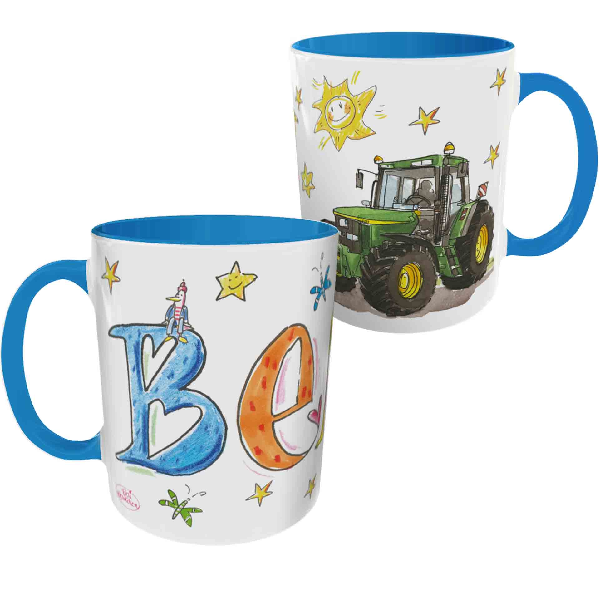 Tasse Trecker grün, Keramik