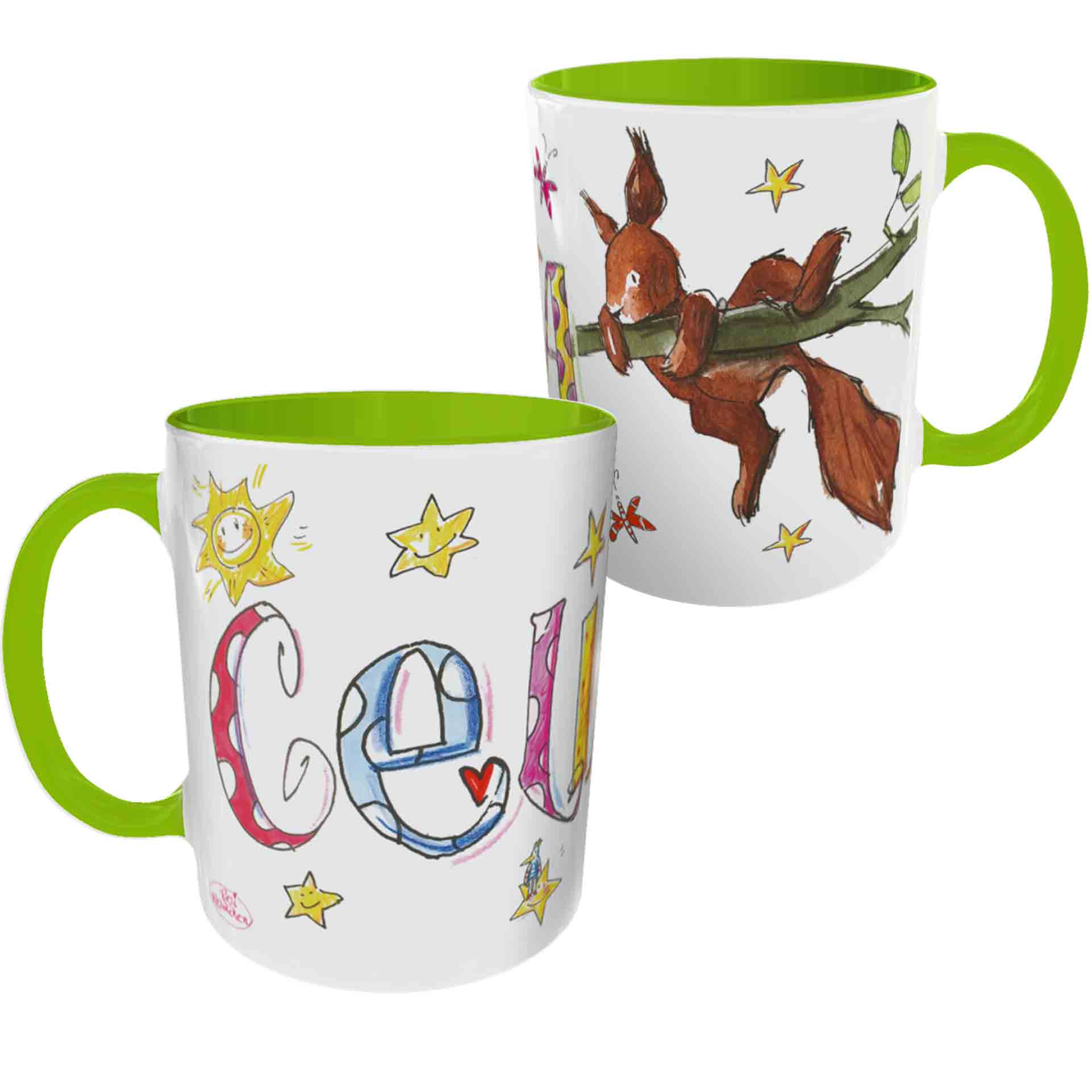 Tasse Eichhörnchen, Tasse mit Namen Eichhörnchen, RosiRosinchen
