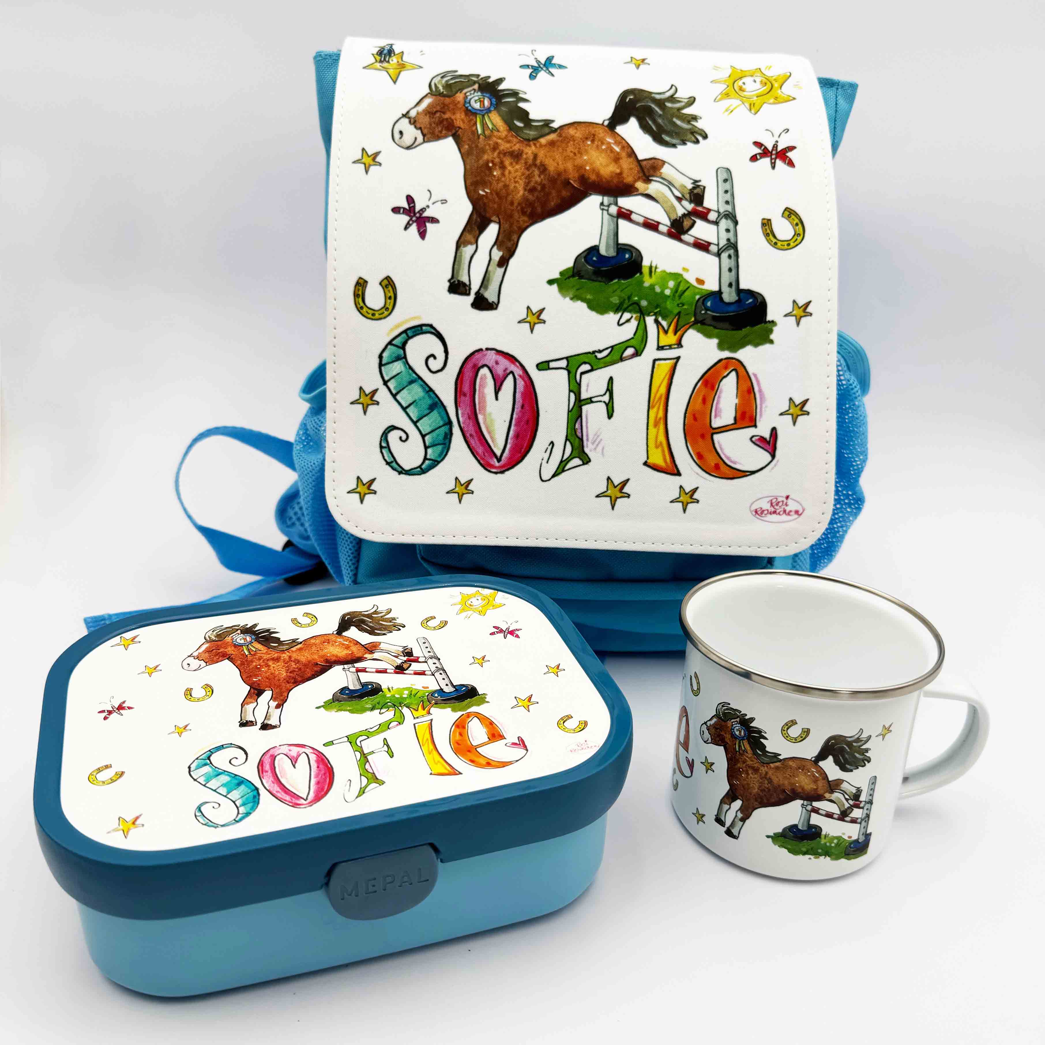 Komplettset 3 Kindergarten Pferde