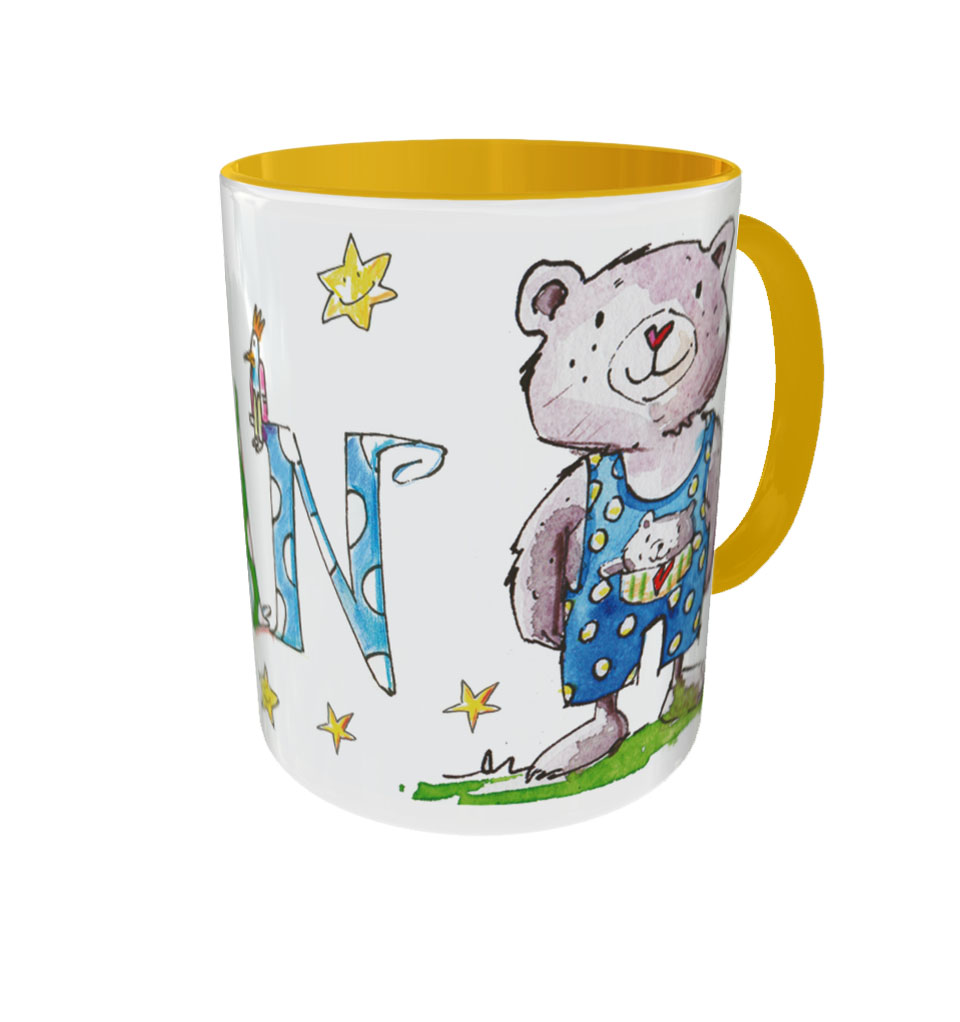 Tasse Bär1, Keramik, Tasse mit Namen, RosiRosinchen
