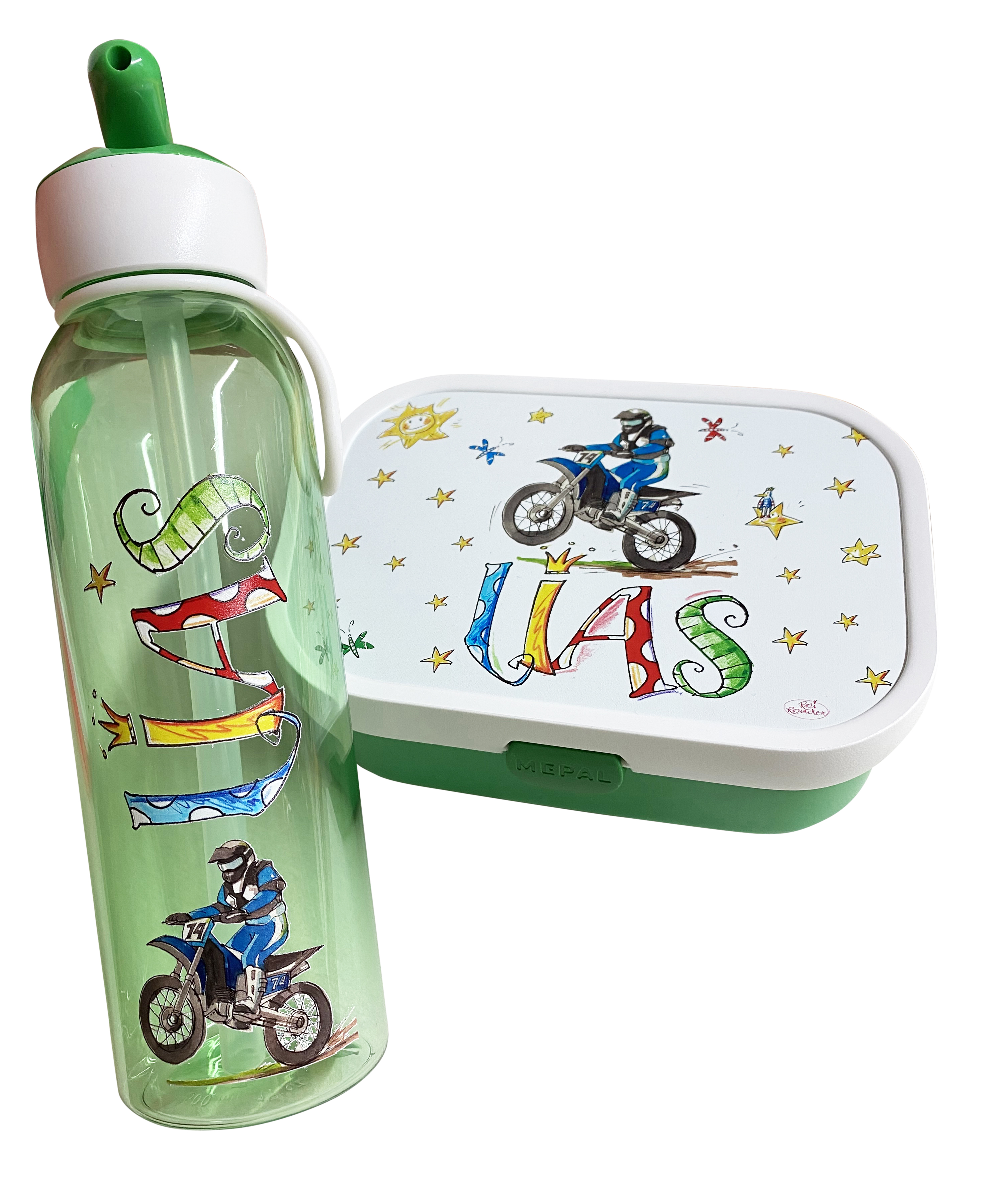 Set Motocross, Brotdose  M1 + Wassertrinkflasche
