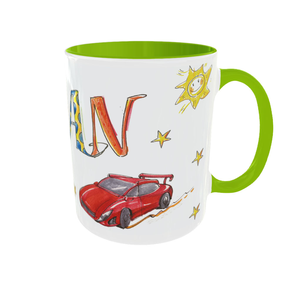 Tasse Auto, Keramik, Tasse mit Namen, RosiRosinchen