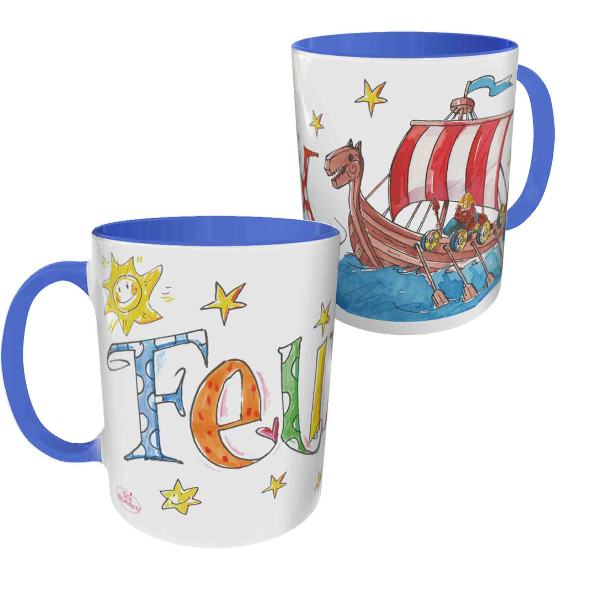 Tasse Wikinger Dunkelblau