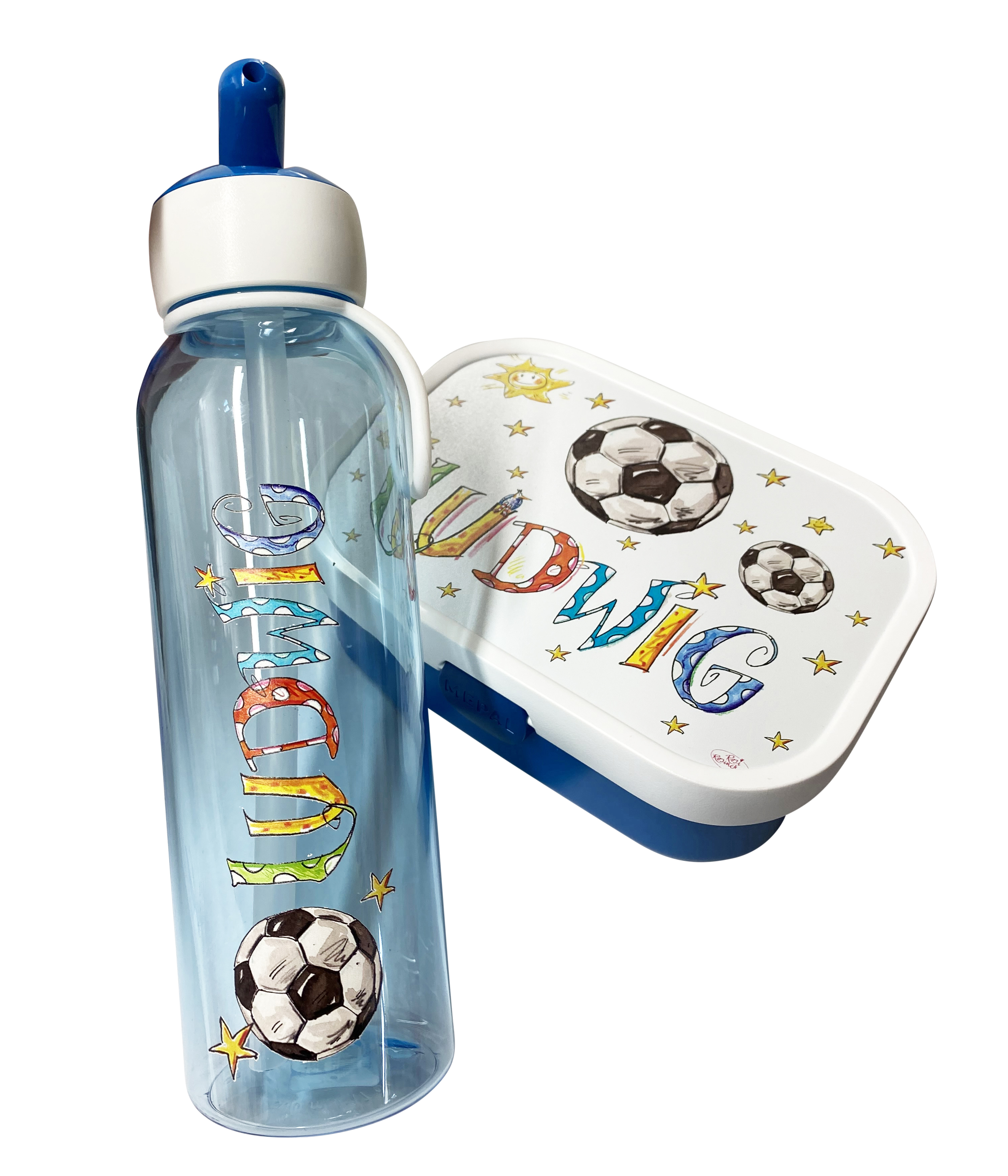 Set Fußball, Brotdose  M1 + Wassertrinkflasche