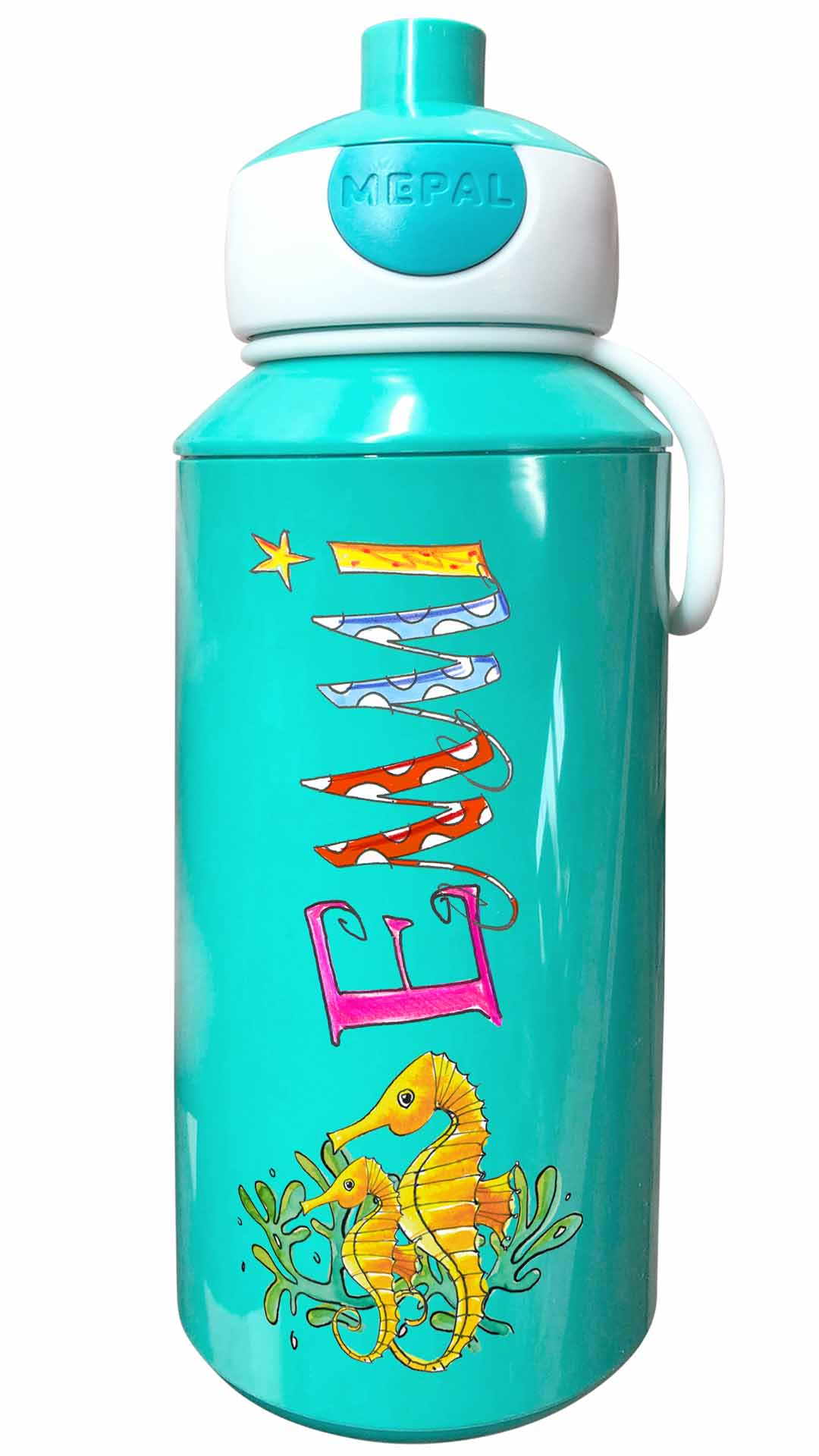 Trinkflasche Popup, Seepferdchen