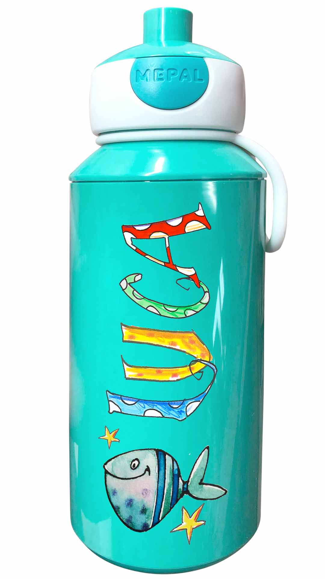 Trinkflasche Popup, Fische 
