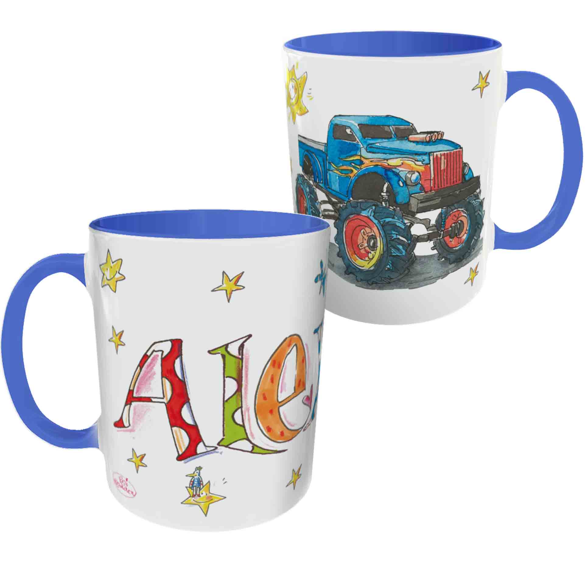 Tasse Monstertruck, Keramik Tasse Monstertruck, RosiRosinchen