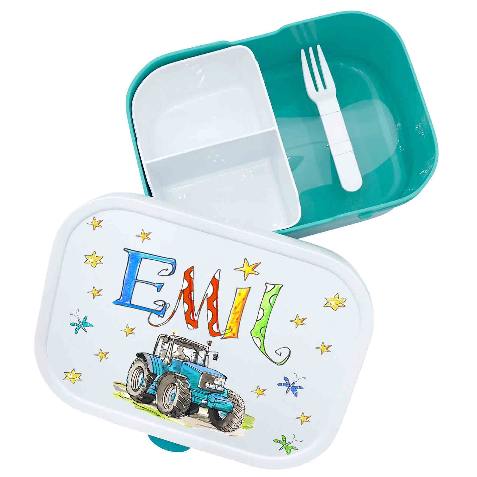 Brotdose Trecker blau