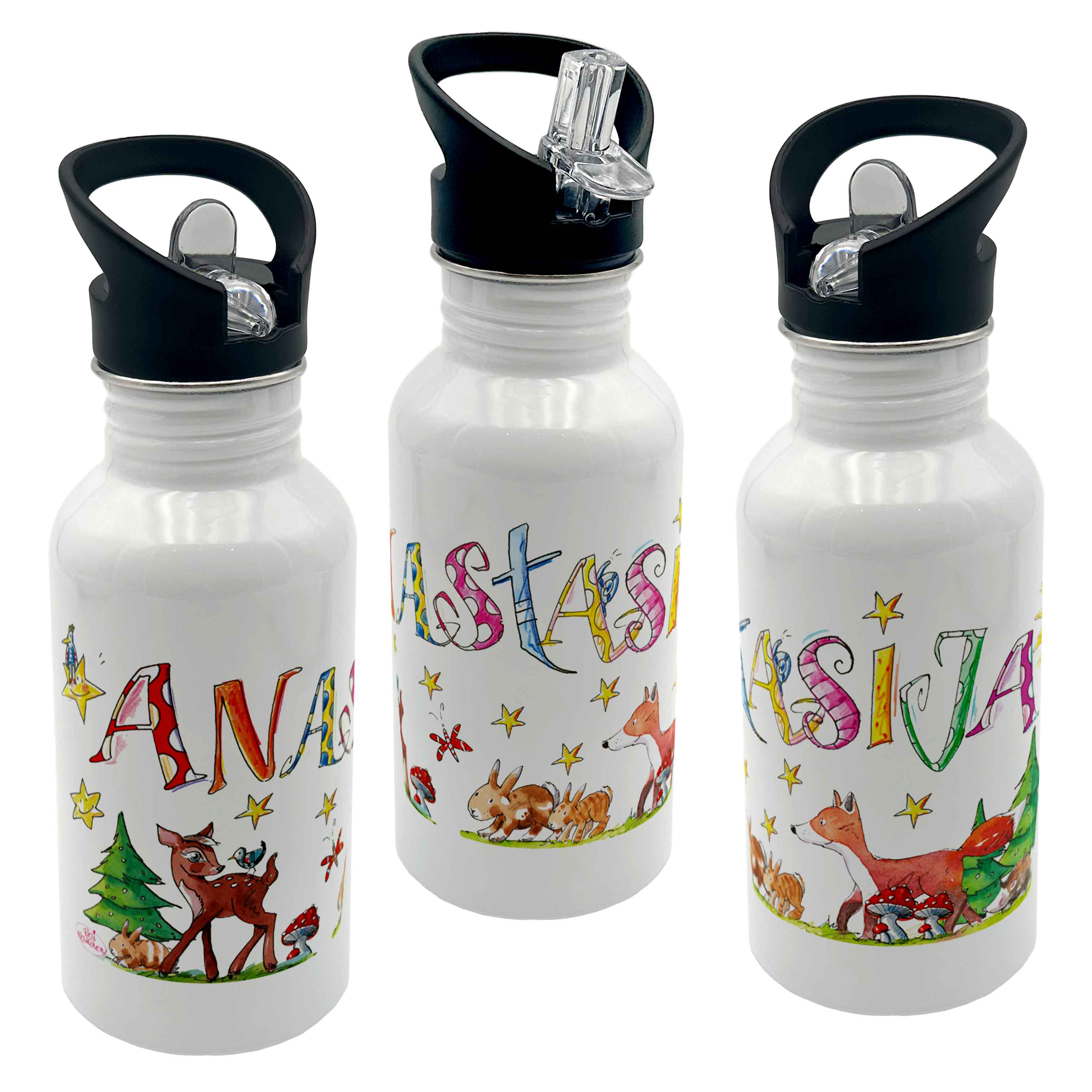 Edelstahl Trinkflasche - Wald