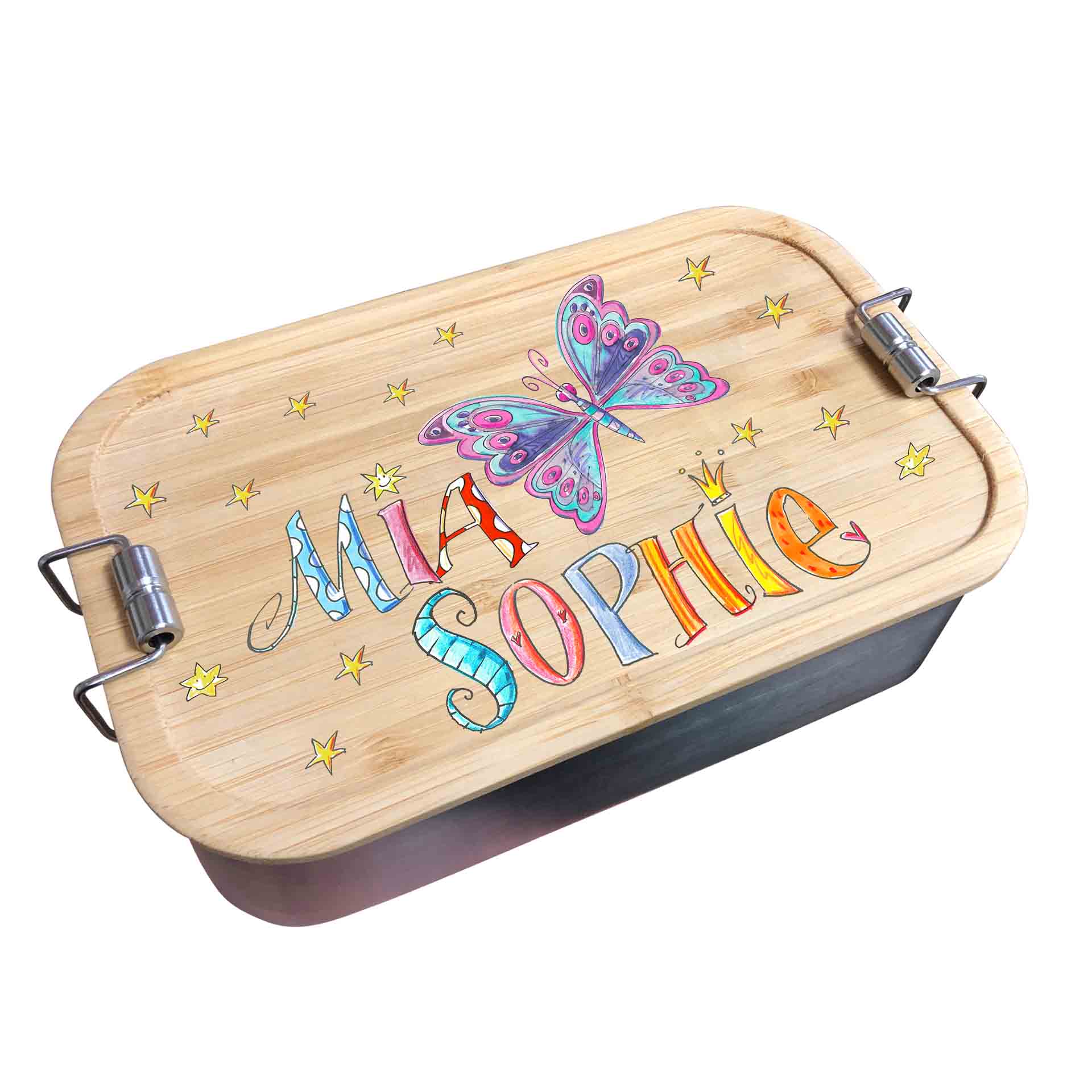 Bambus Brotdose - Schmetterling