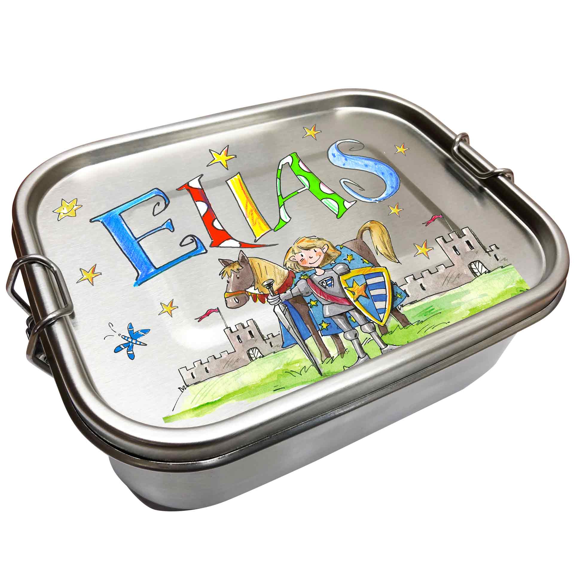 Edelstahl Brotdose - Ritter