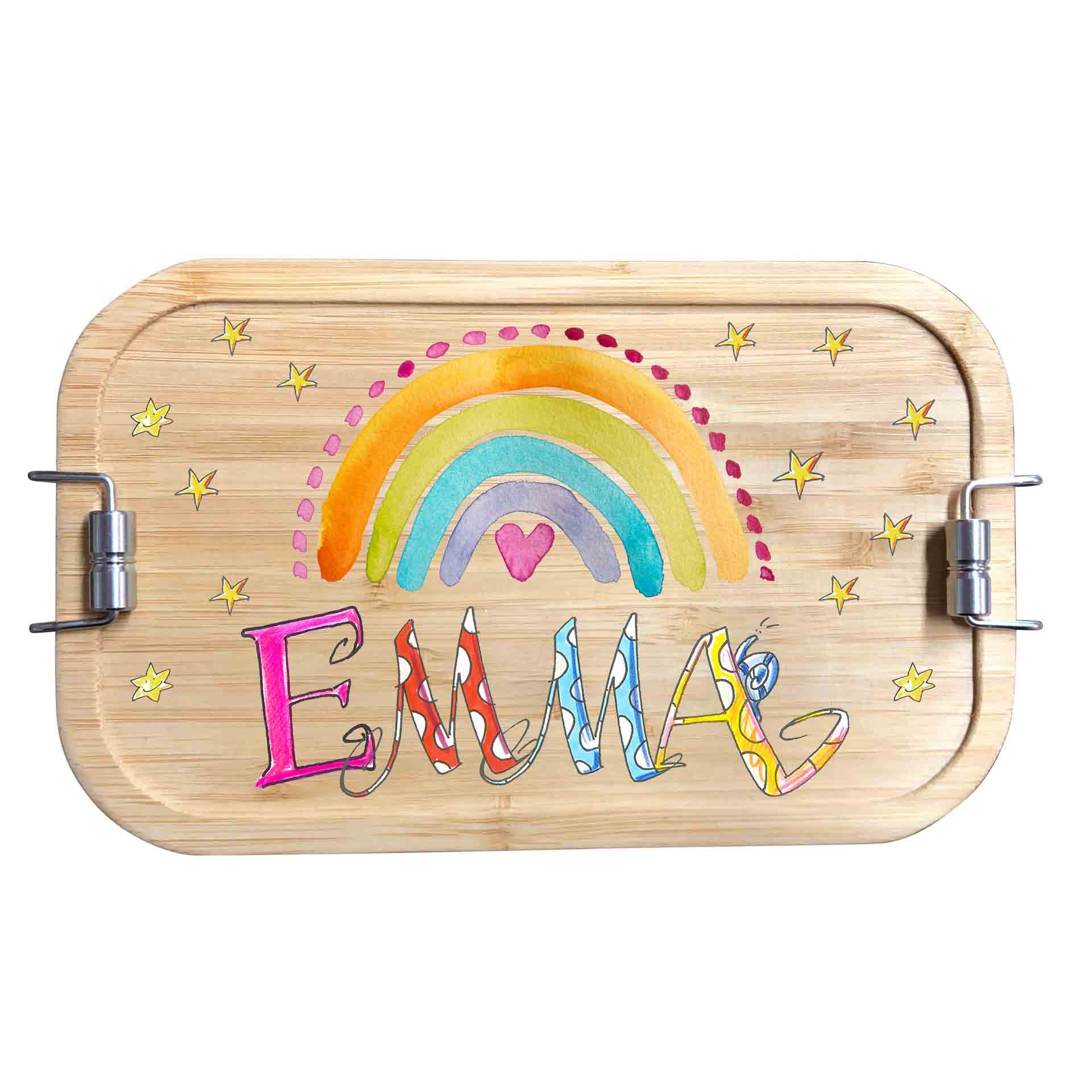 Bambus Brotdose - Regenbogen