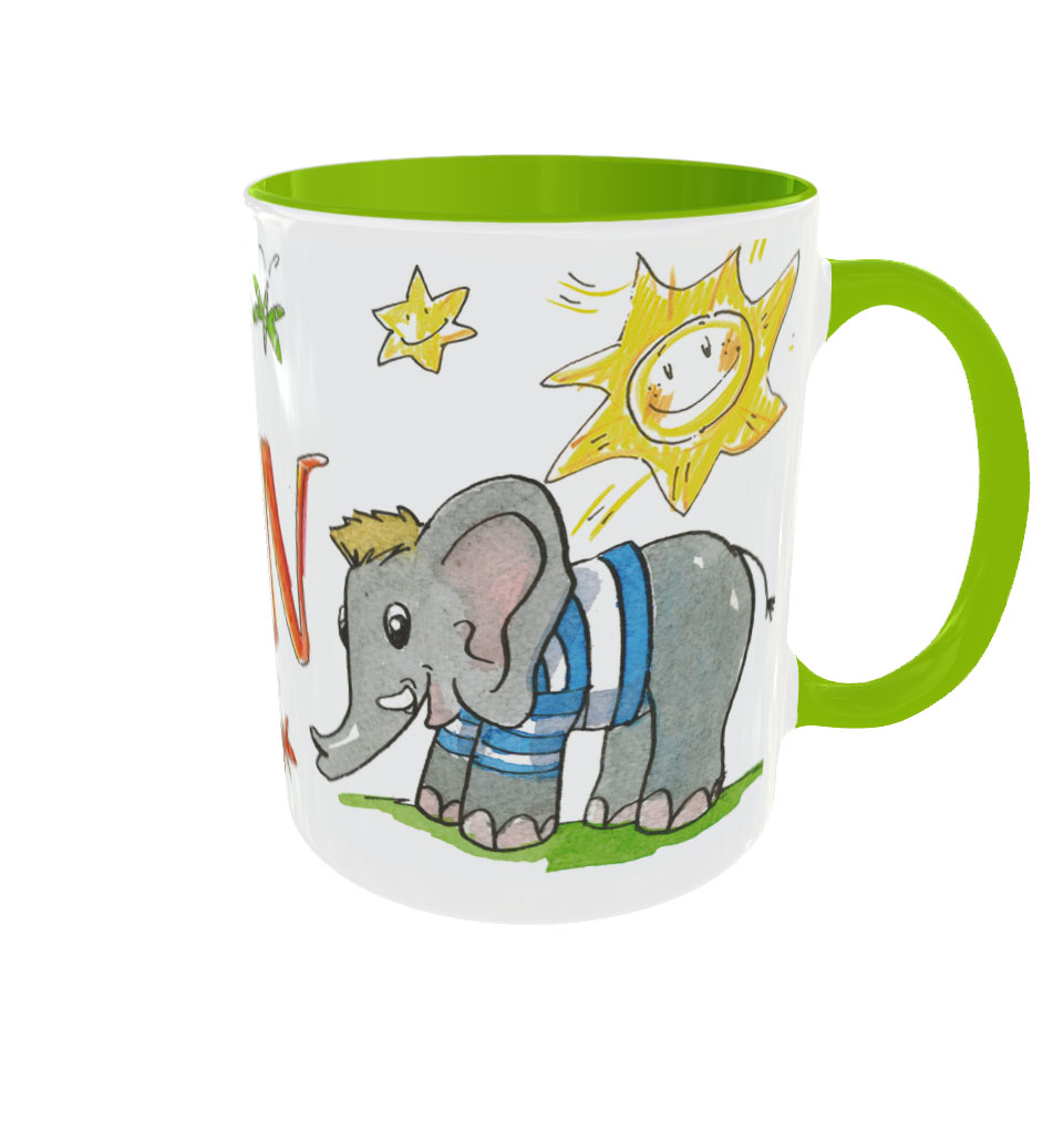 Tasse Elefant1, Keramik, Tasse mit Namen, RosiRosinchen