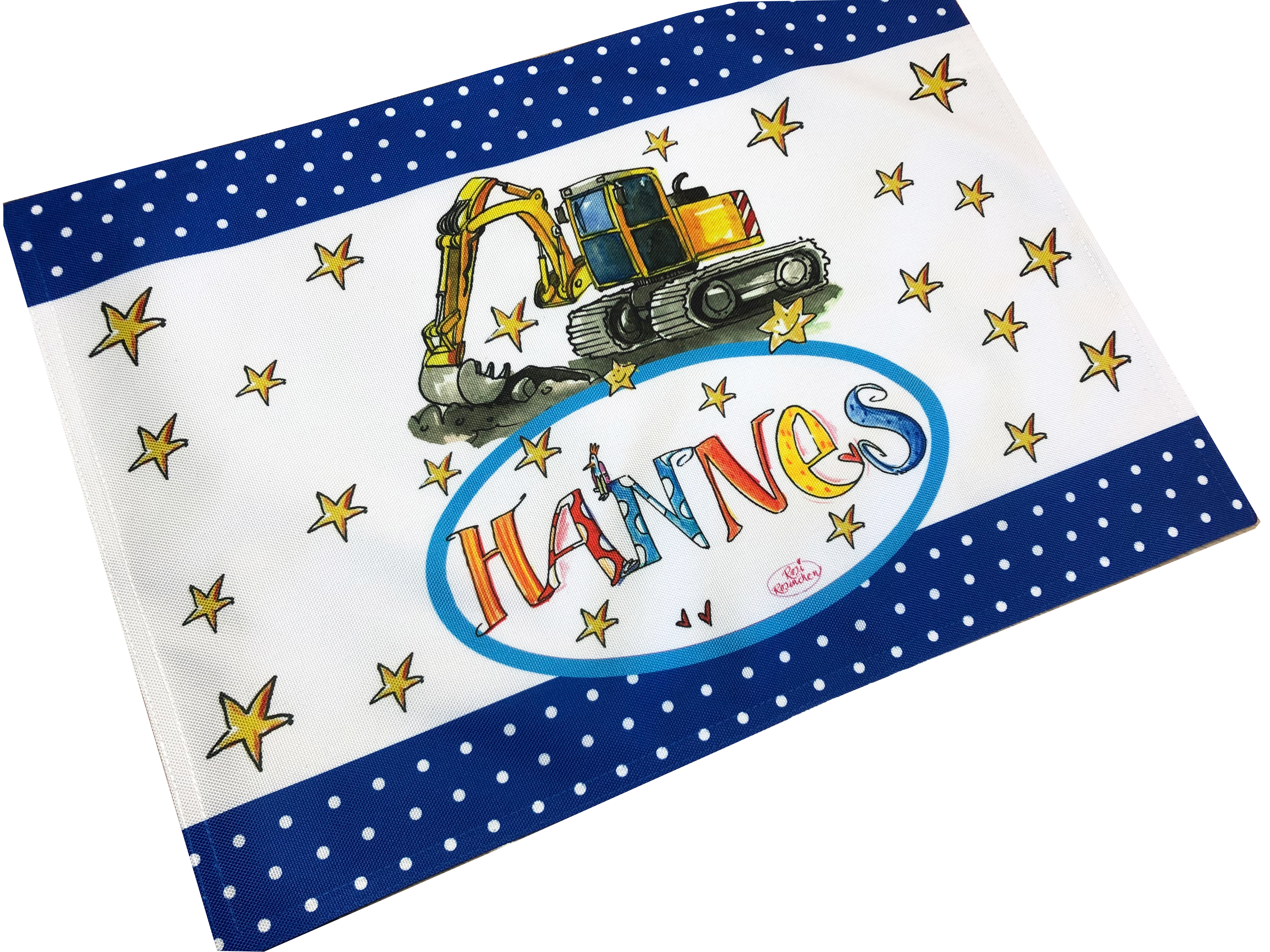 Tischset Bagger, personalisiert