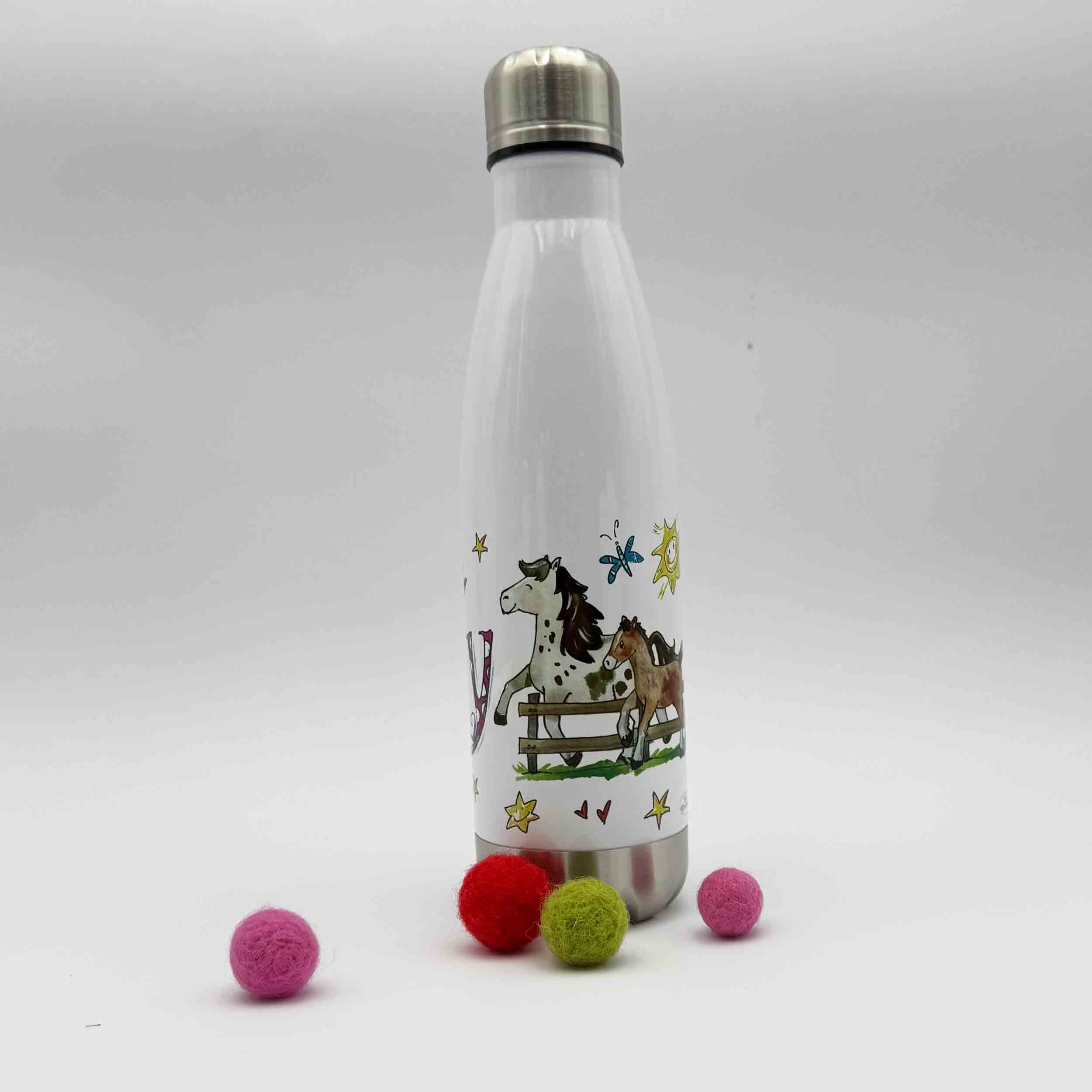 Thermo-Trinkflasche Pferde, Kegelform