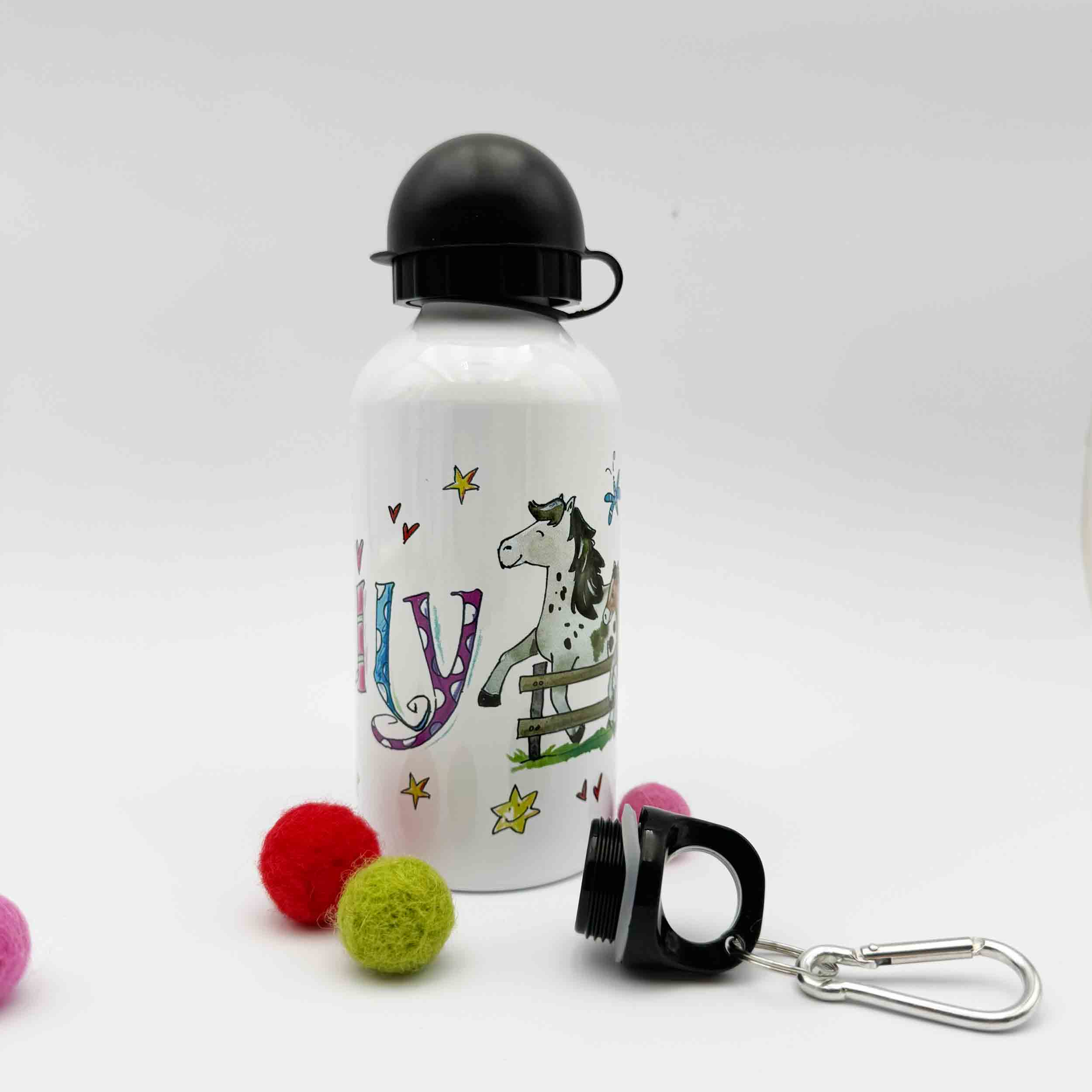 Trinkflasche Aluminium Pferde