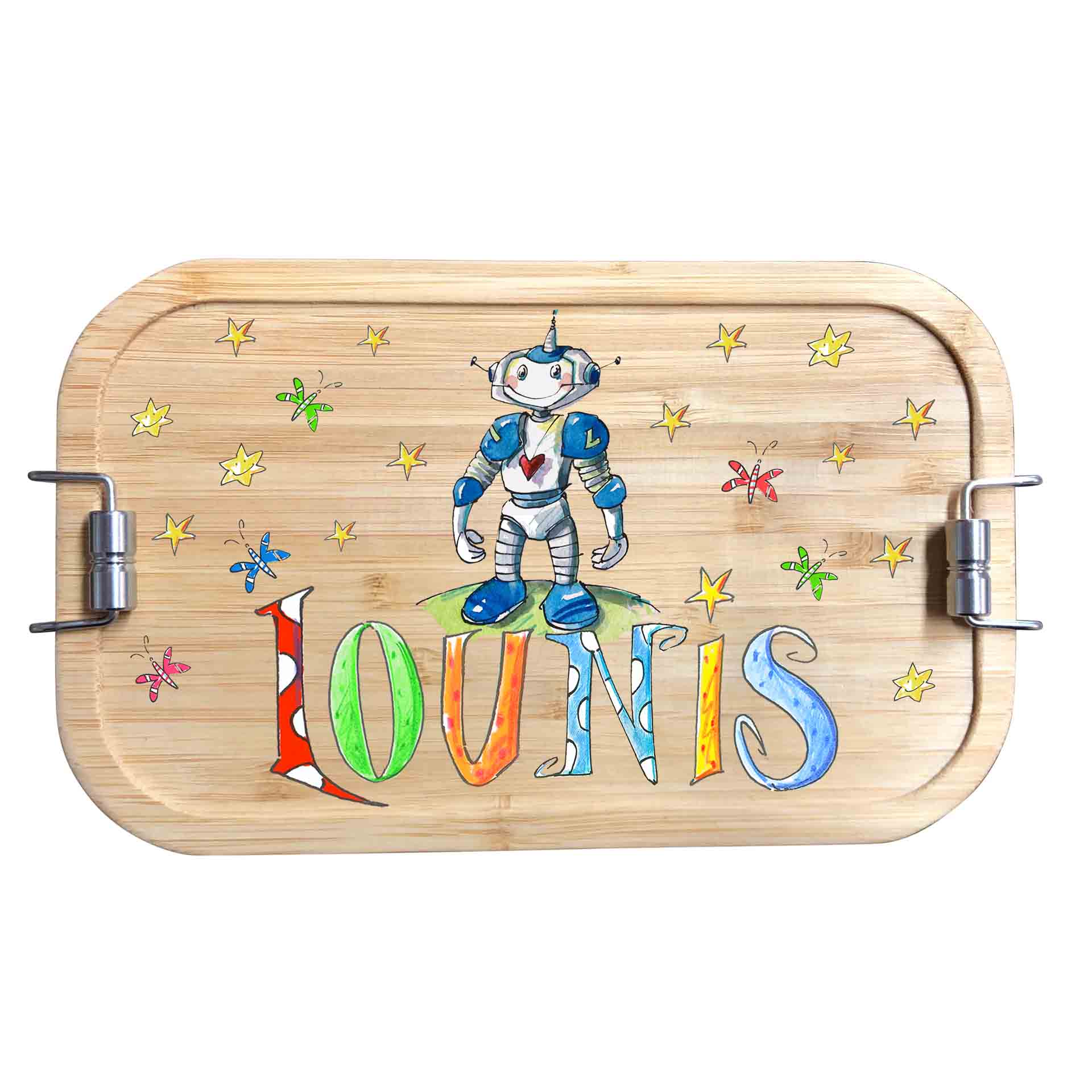 Bambus Brotdose - Roboter