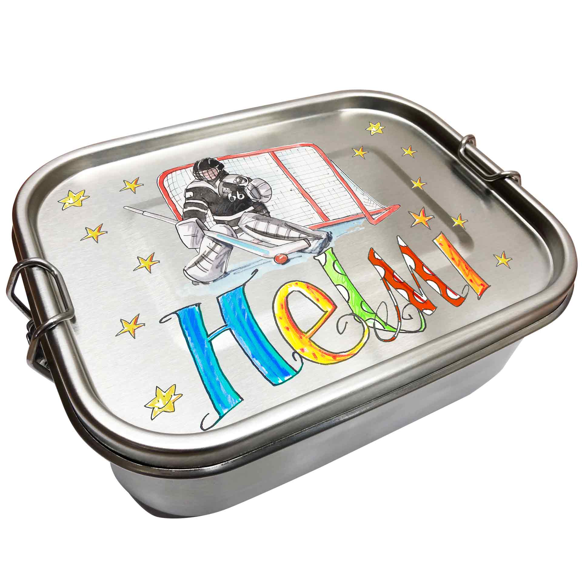 Edelstahl Brotdose - Eishockey