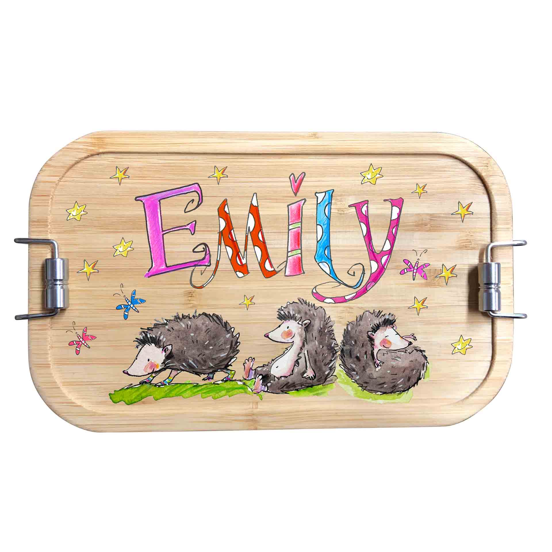 Brotdose Bambus Igel, Lunchbox Edelstahl