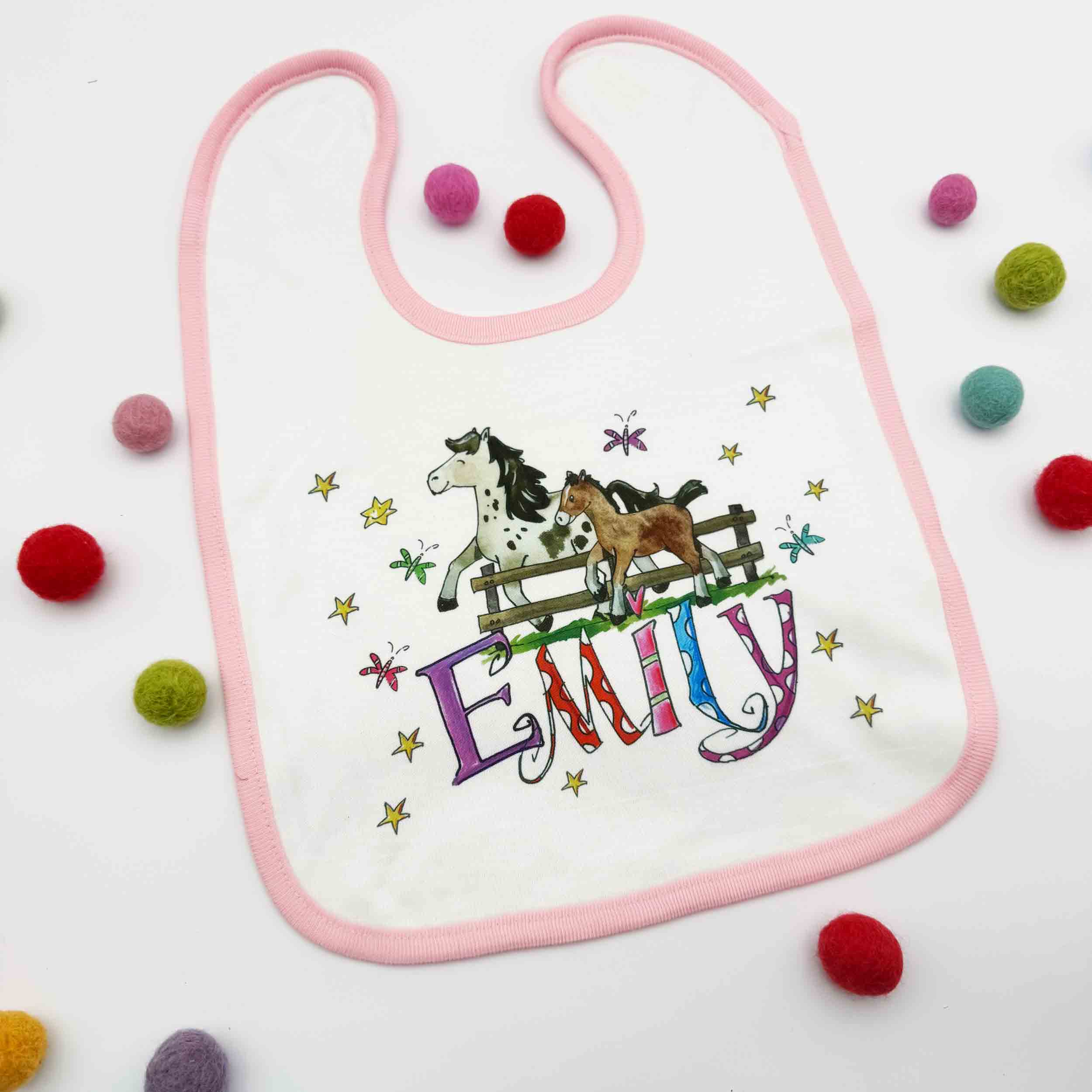 Babylätzchen Pferde