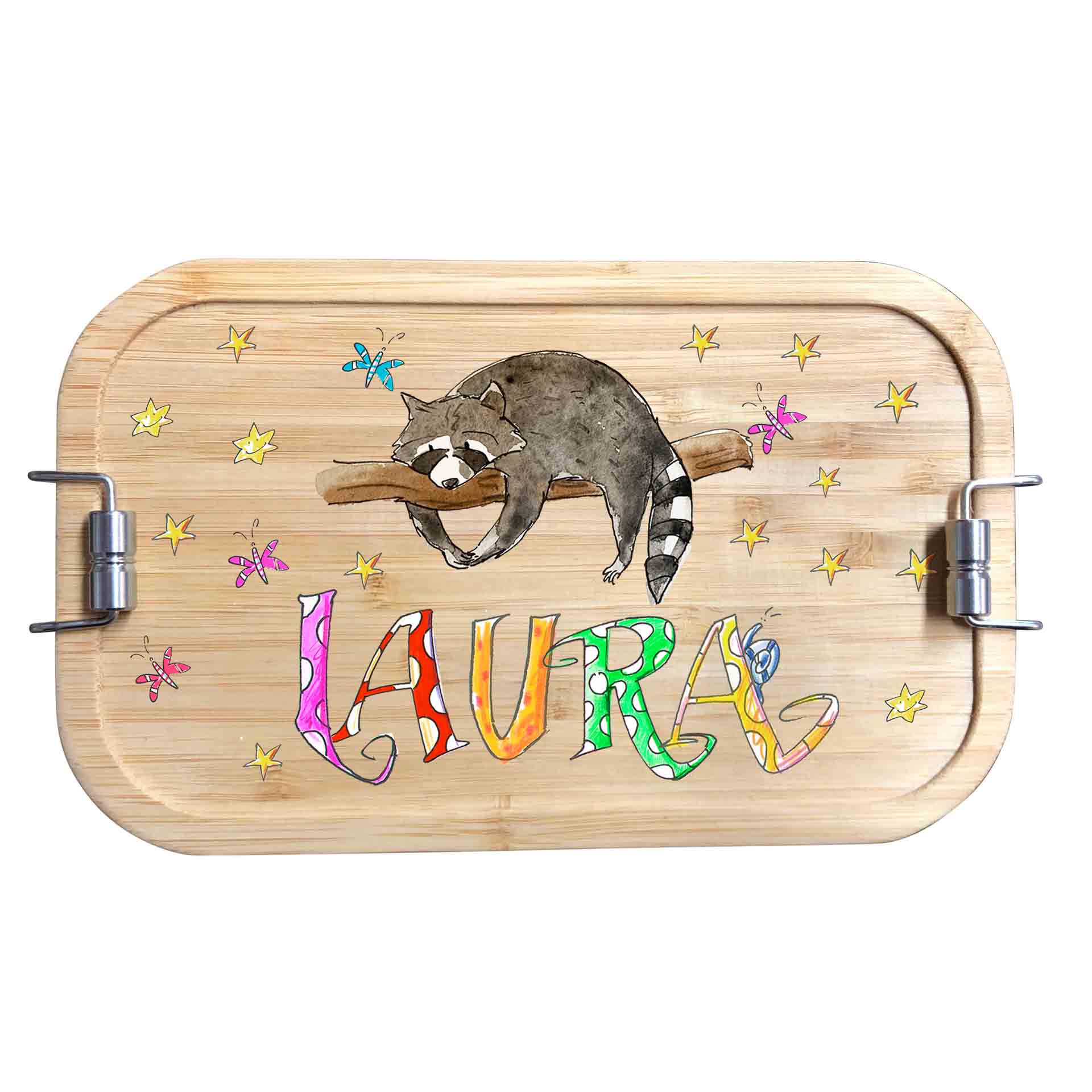 Bambus Brotdose - Waschbären