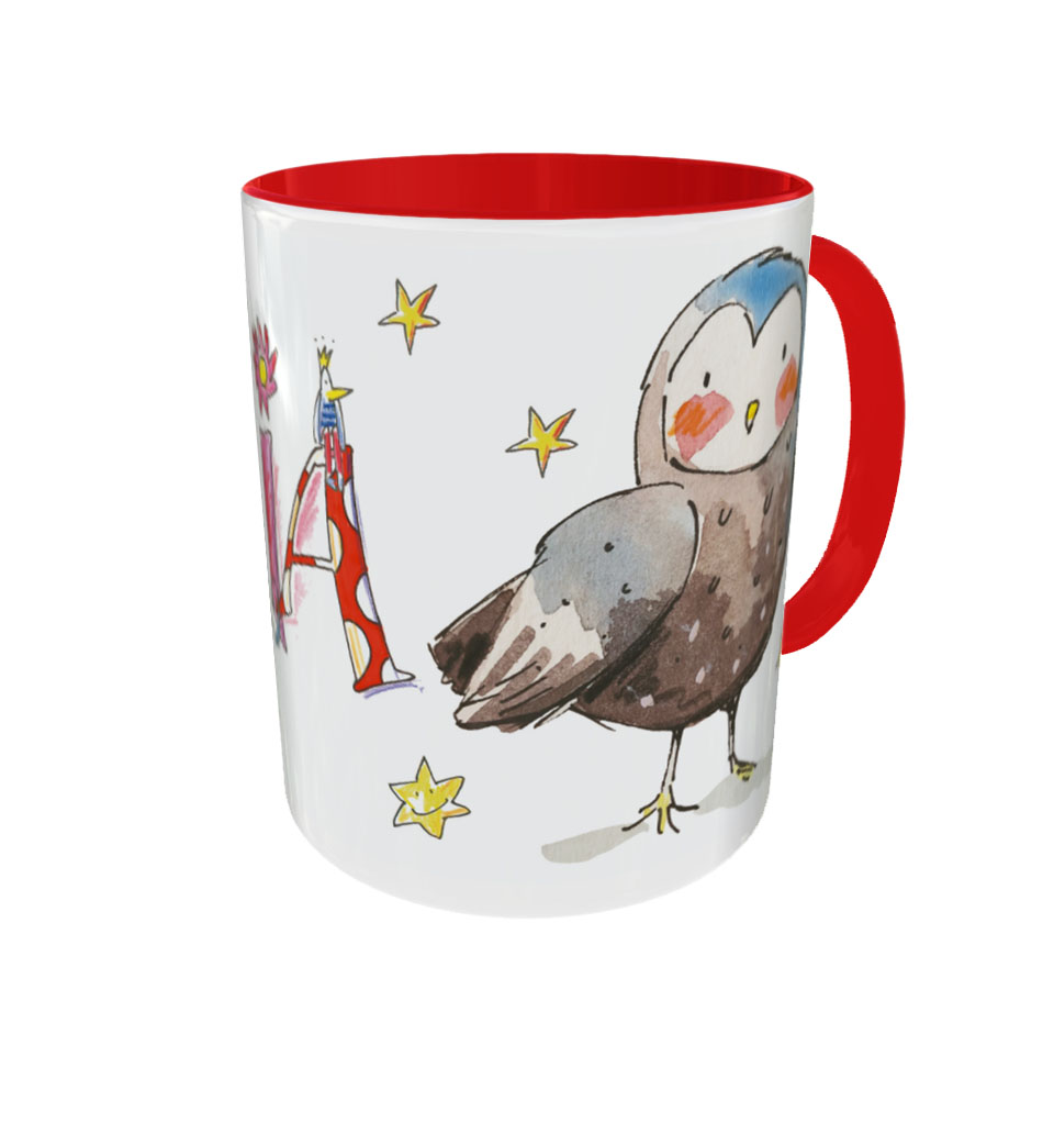 Tasse Eule2, Keramik, Tasse mit Namen, RosiRosinchen