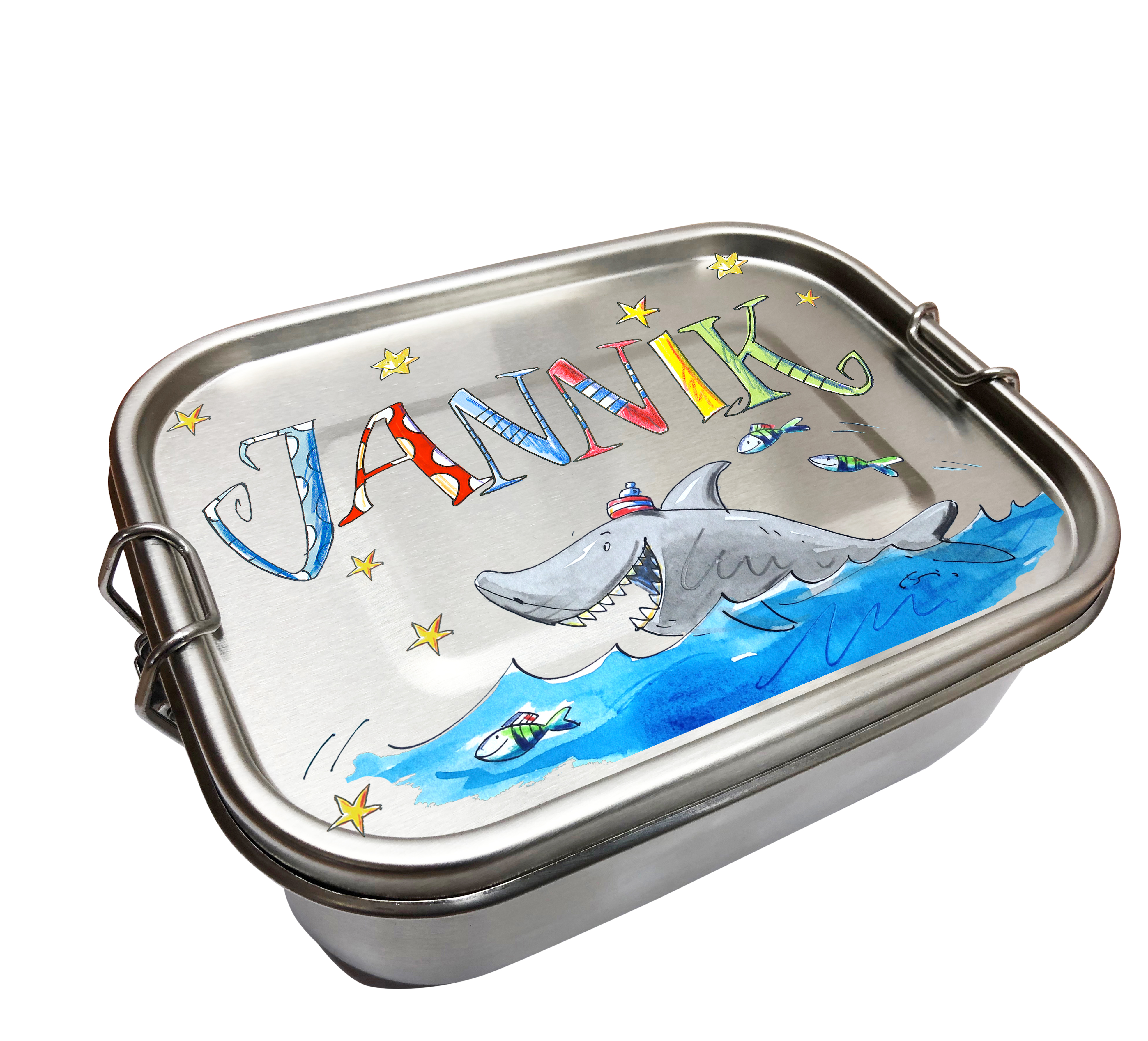 Edelstahl Brotdose - Hai