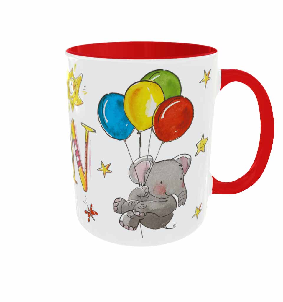 Tasse Elefant2, Keramik, Tasse mit Namen, RosiRosinchen