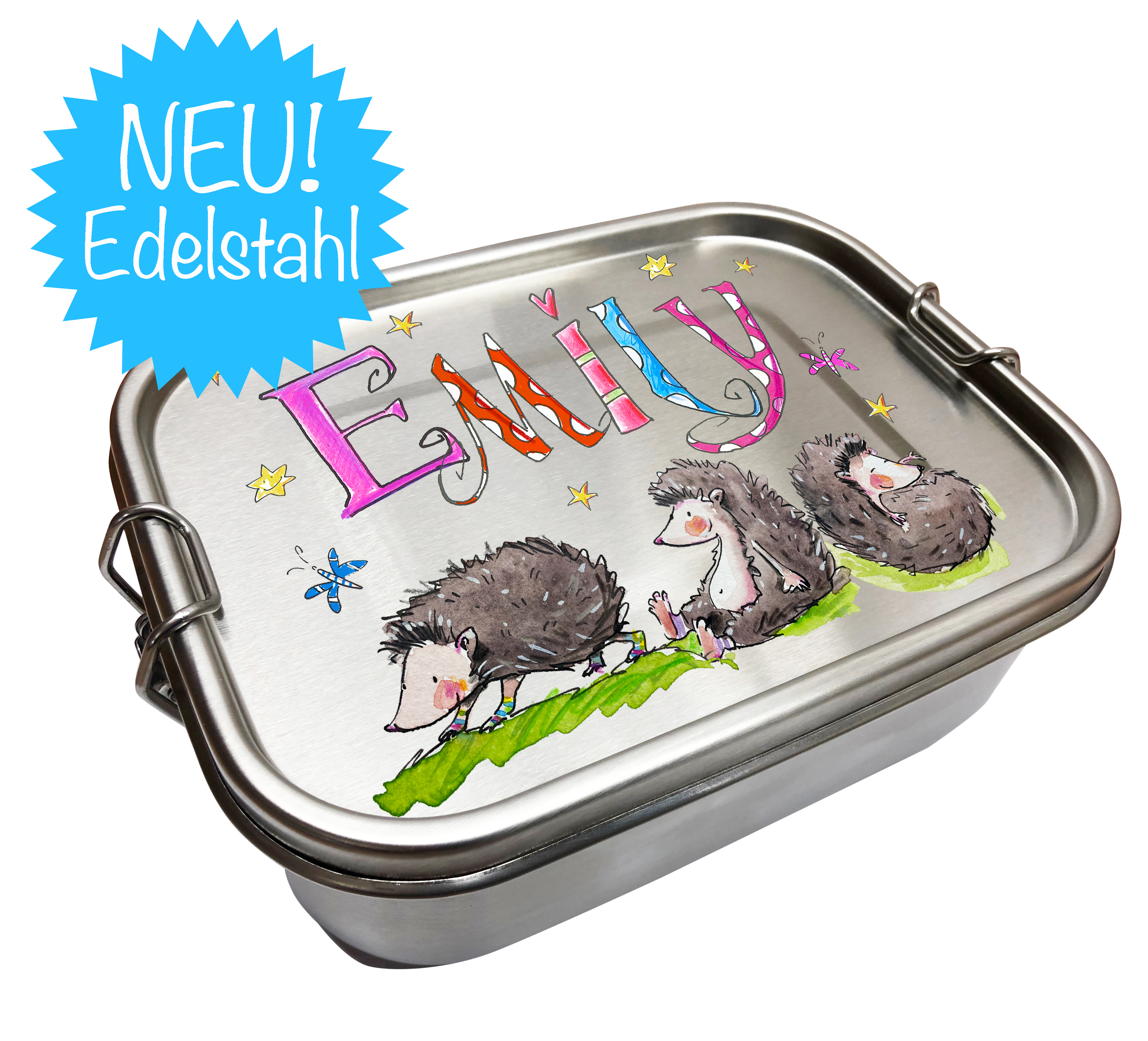 Edelstahl Brotdose - Igel