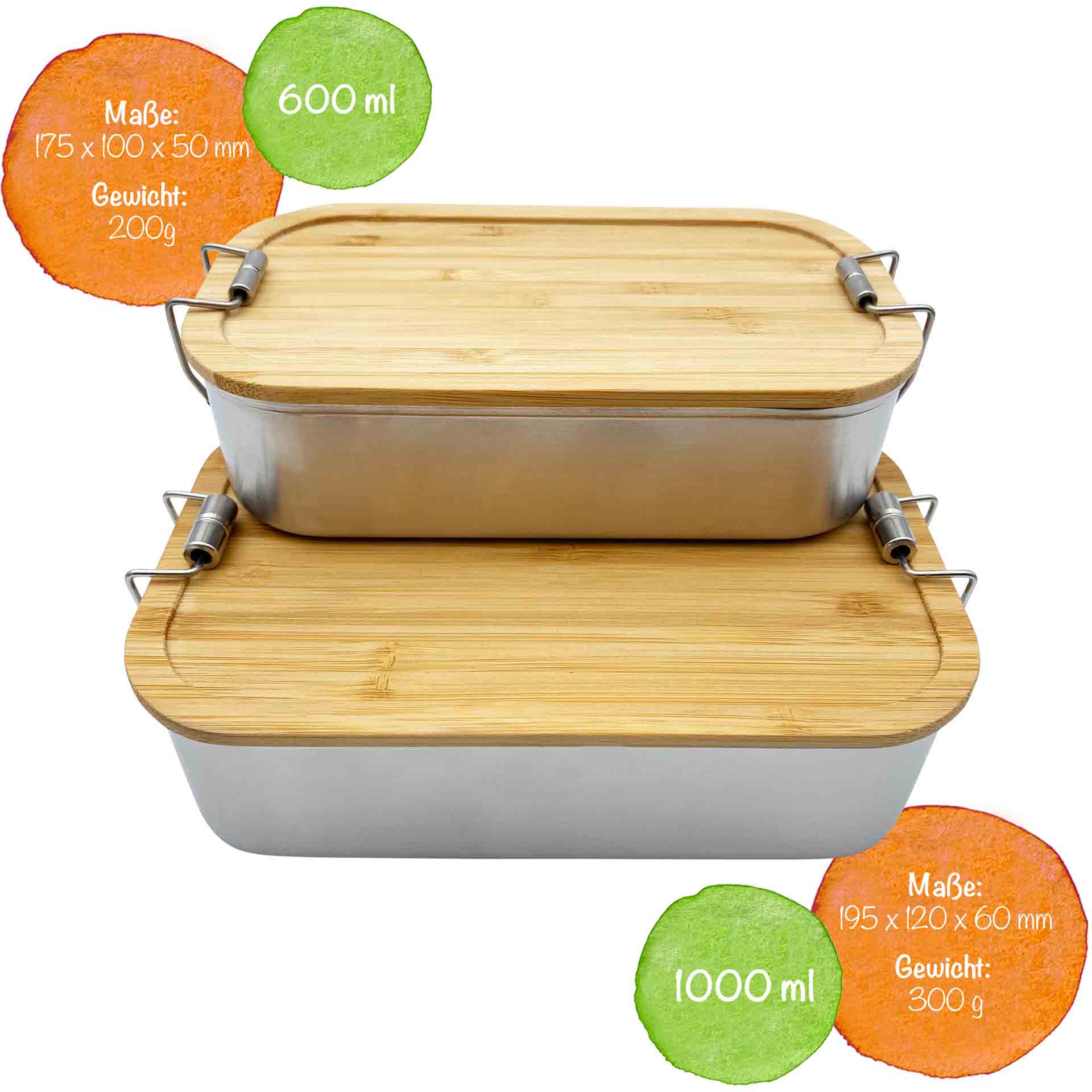 Bambus Brotdose - Trecker, rot