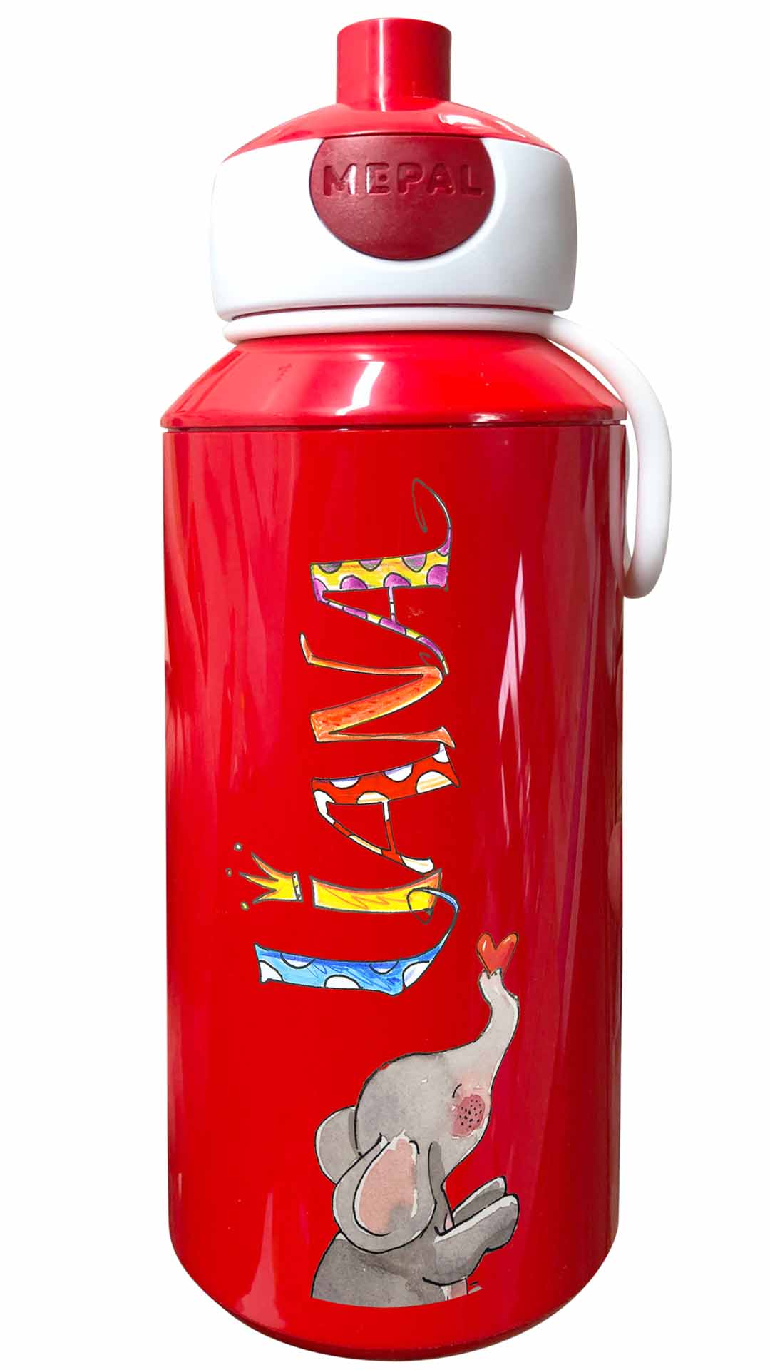 Trinkflasche Popup, Elefant Herzen 