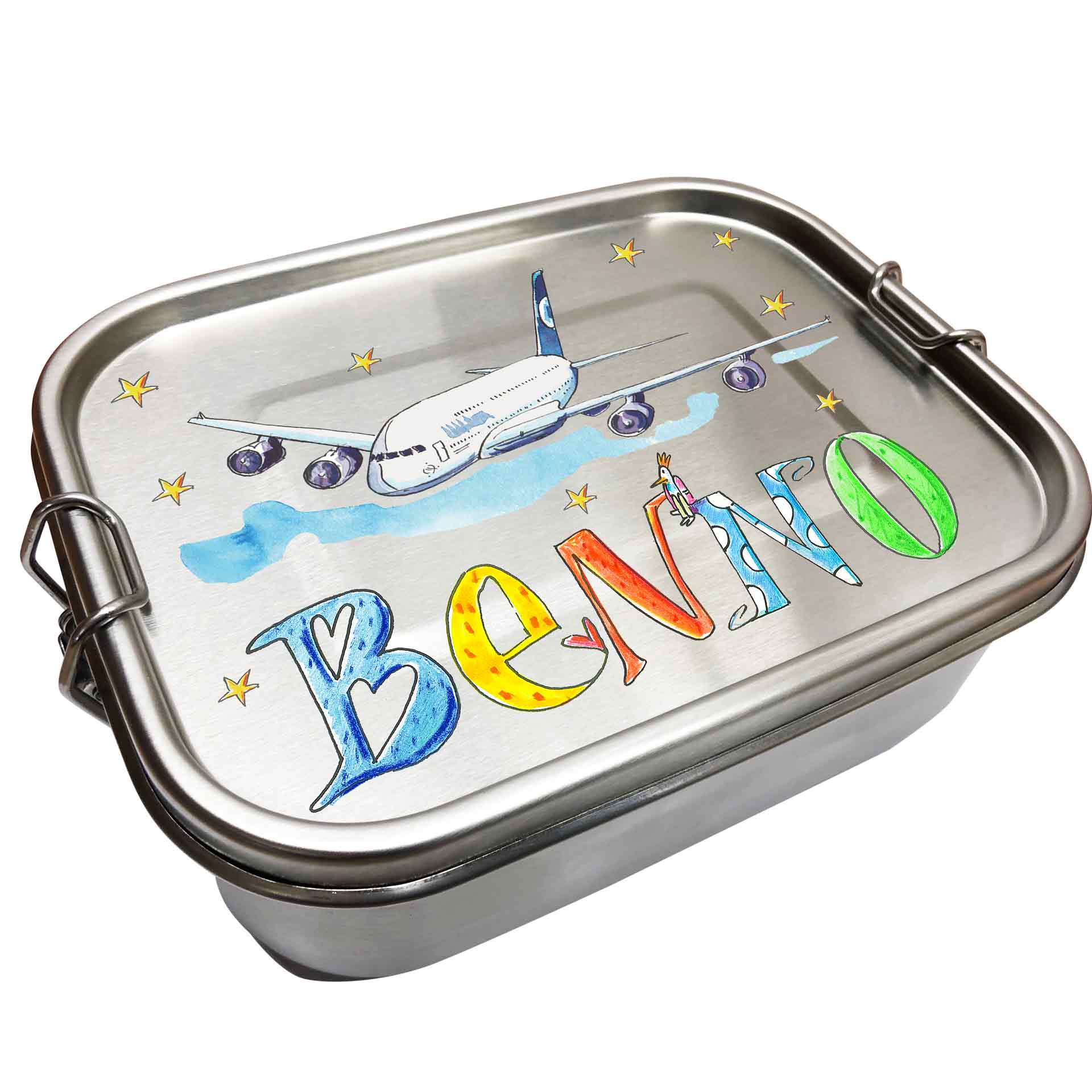 Edelstahl Brotdose - Airbus