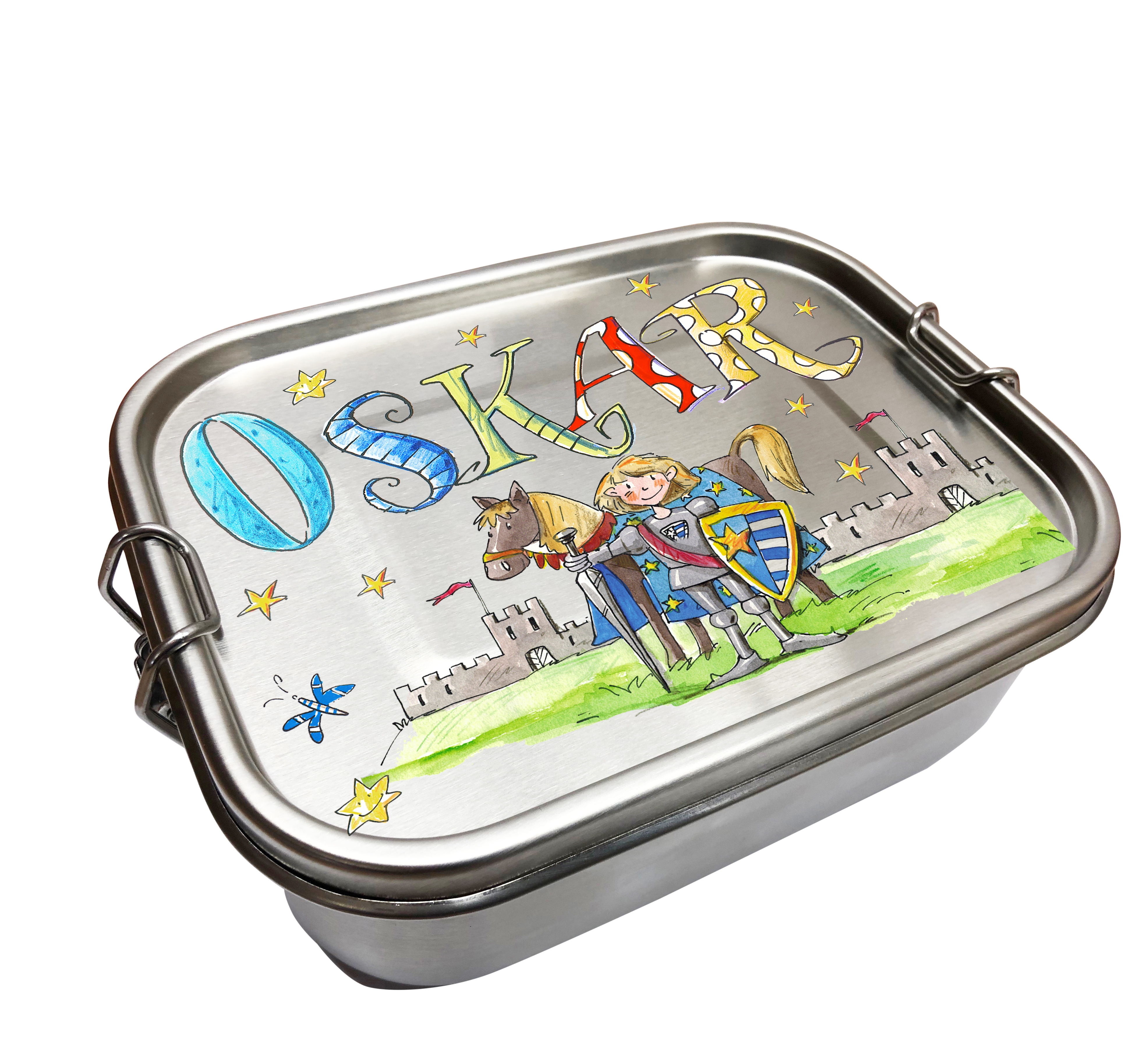 Edelstahl Brotdose - Ritter